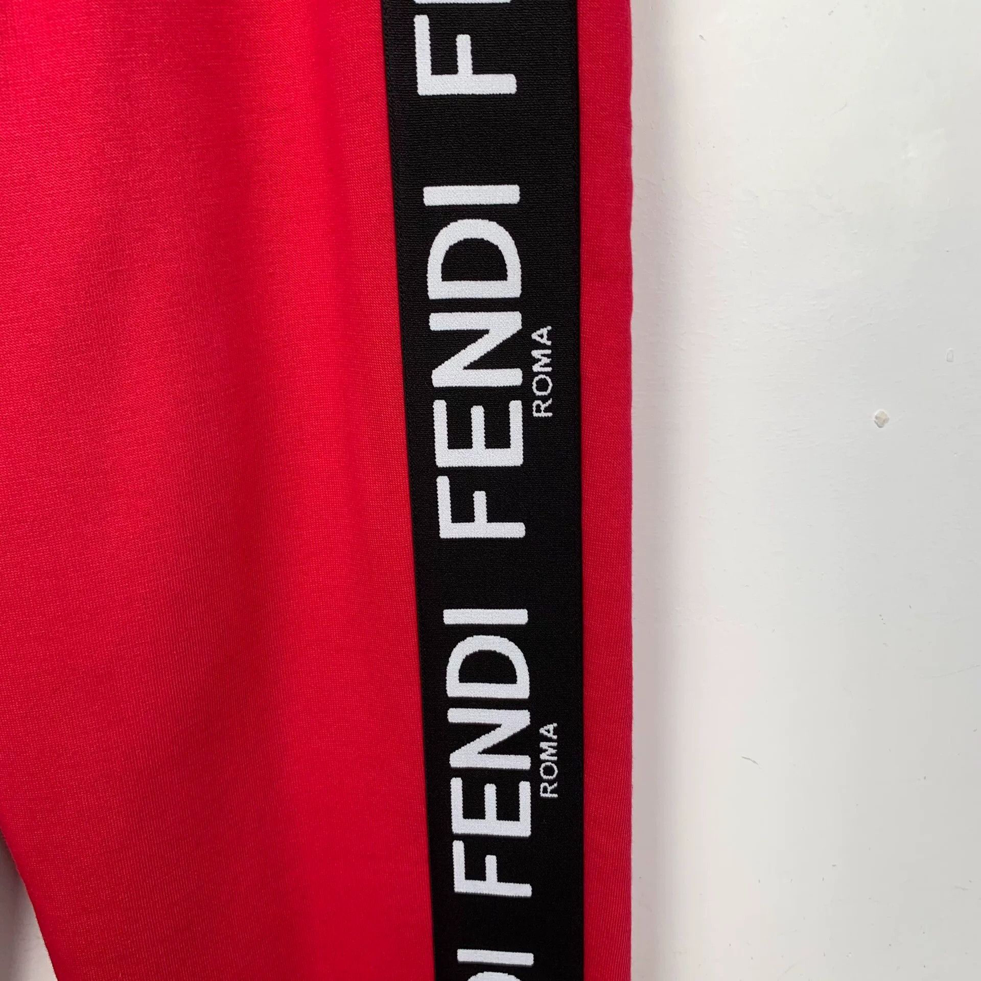 Fendi Fendi Red Side Logo Tape Joggers IT 42 Size 28" / US 6 / IT 42 - 4 Thumbnail