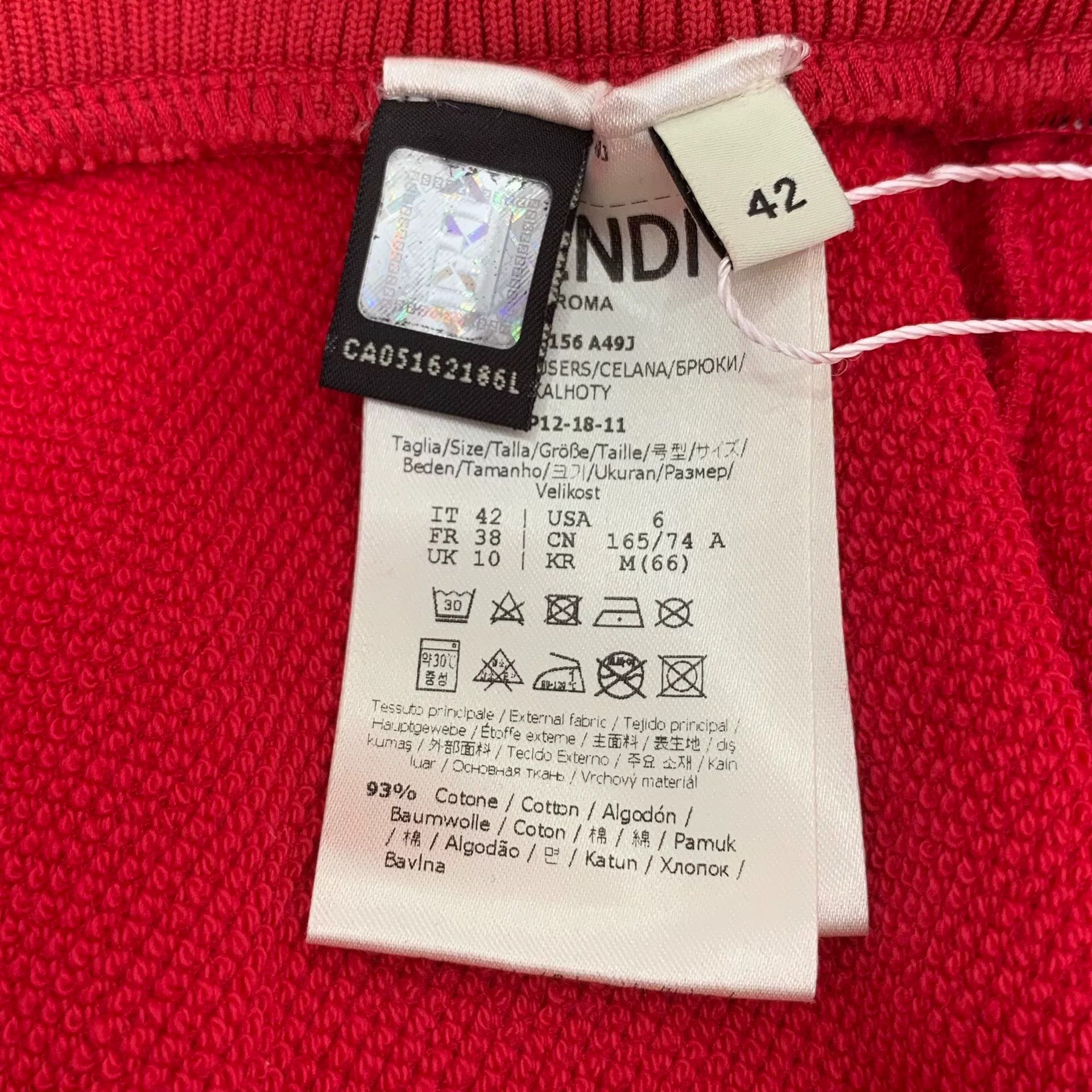 Fendi Fendi Red Side Logo Tape Joggers IT 42 Size 28" / US 6 / IT 42 - 7 Thumbnail