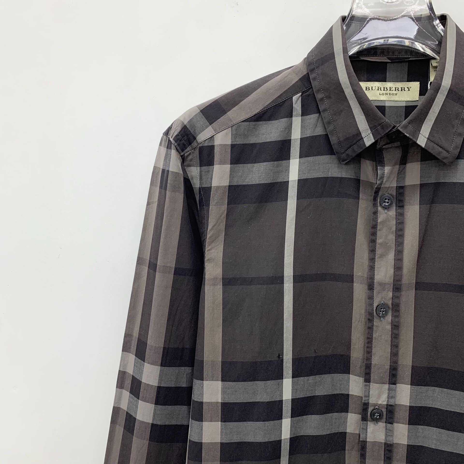 Burberry Burberry Gray Check Cotton Shirt S Size US S / EU 44-46 / 1 - 3 Thumbnail