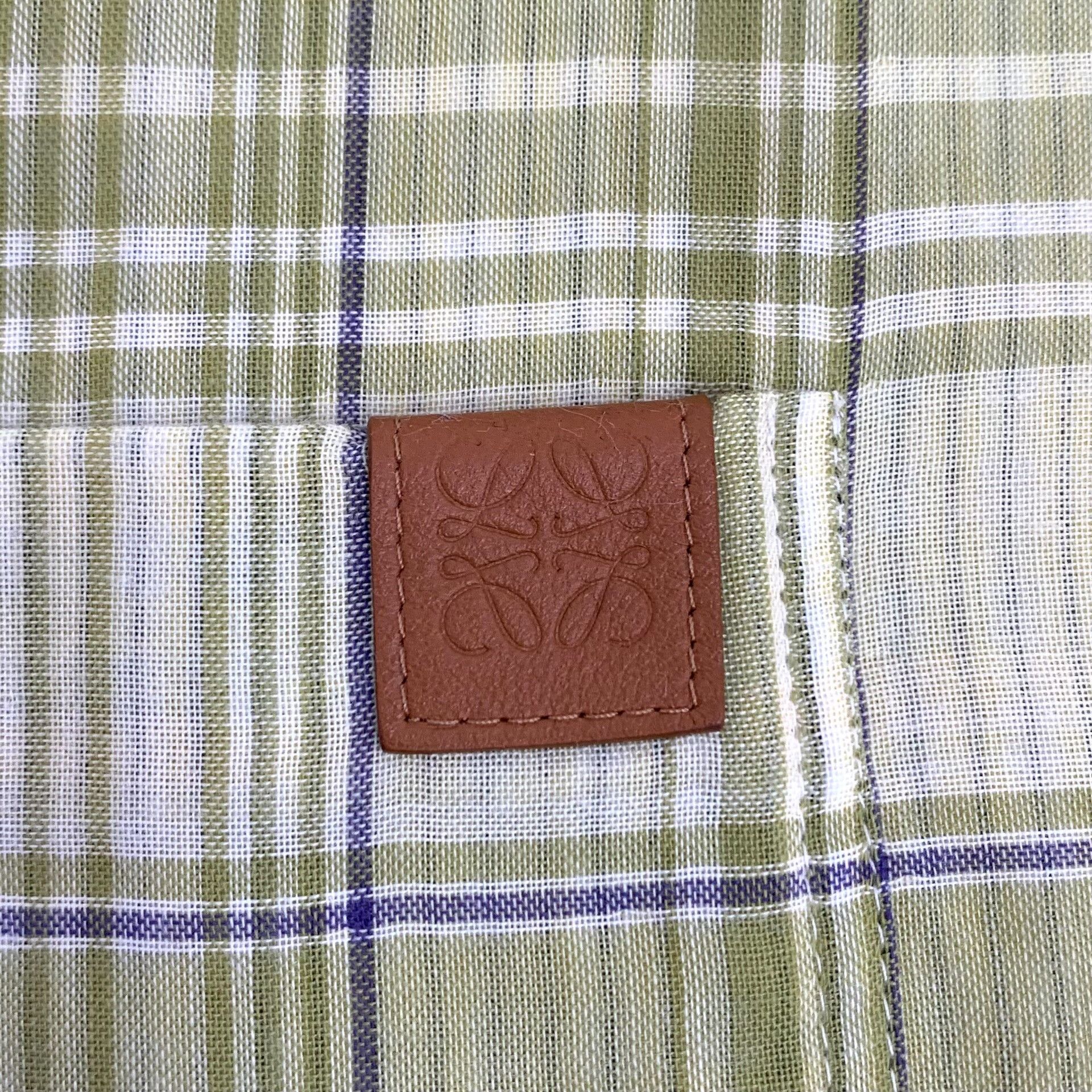 Loewe Loewe Plaid Leather Patch Shirt 40 Size US M / EU 48-50 / 2 - 5 Thumbnail