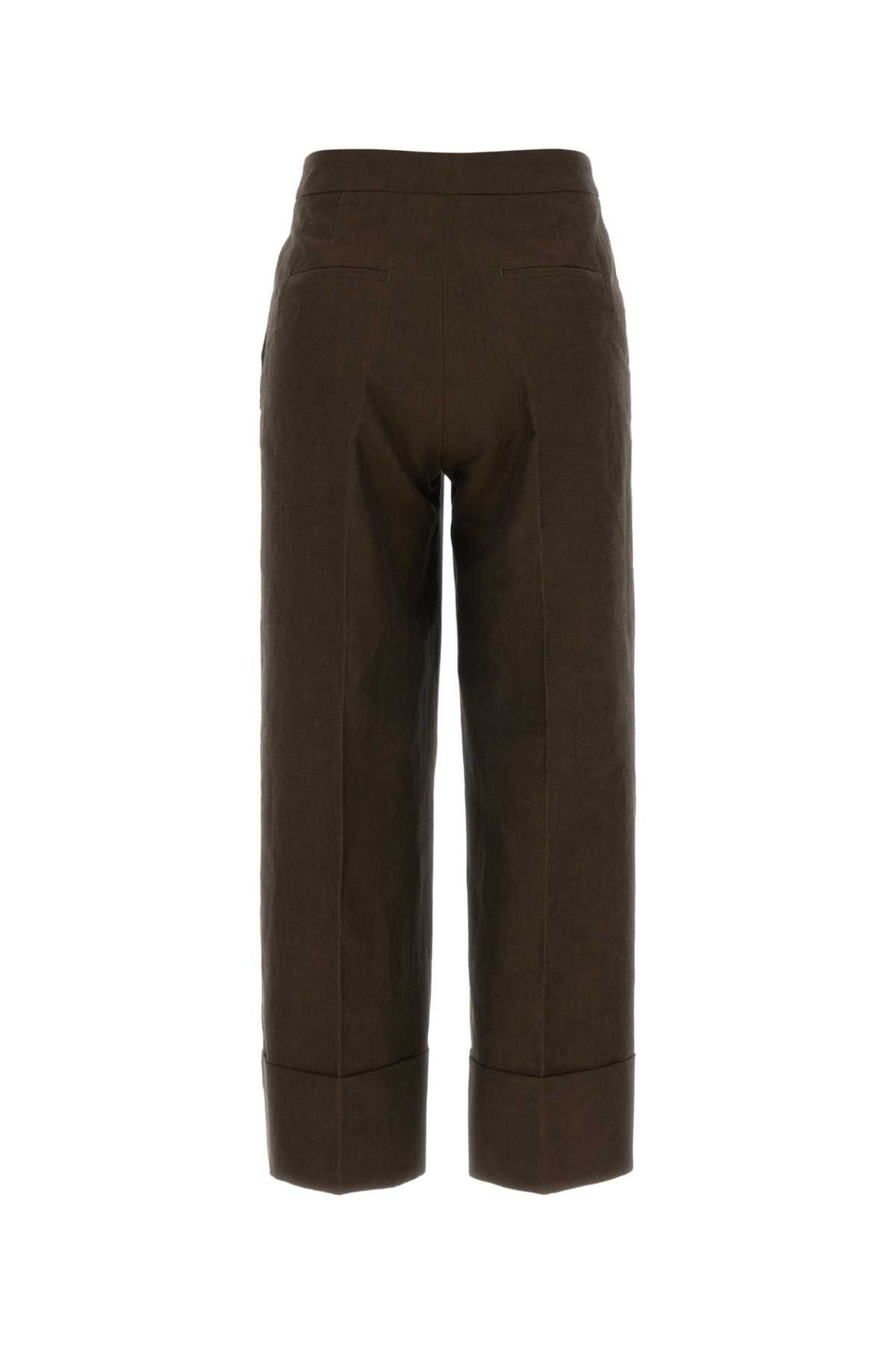 PT Torino Chocolate Cotton Blend Colette Palazzo Pant Size 27" / US 4 / IT 40 - 2 Thumbnail