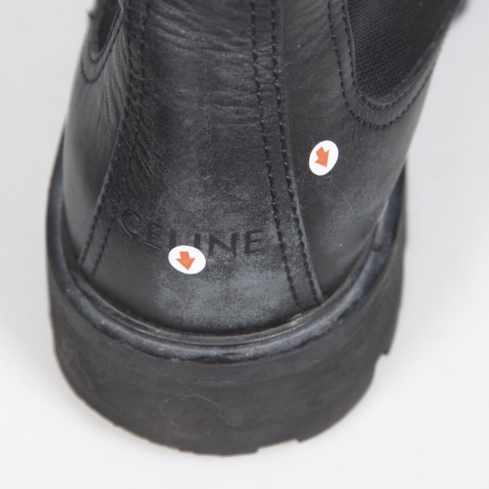Celine Black Leather Chelsea Logo Tab Boots Size US 12 / IT 42 - 10 Thumbnail