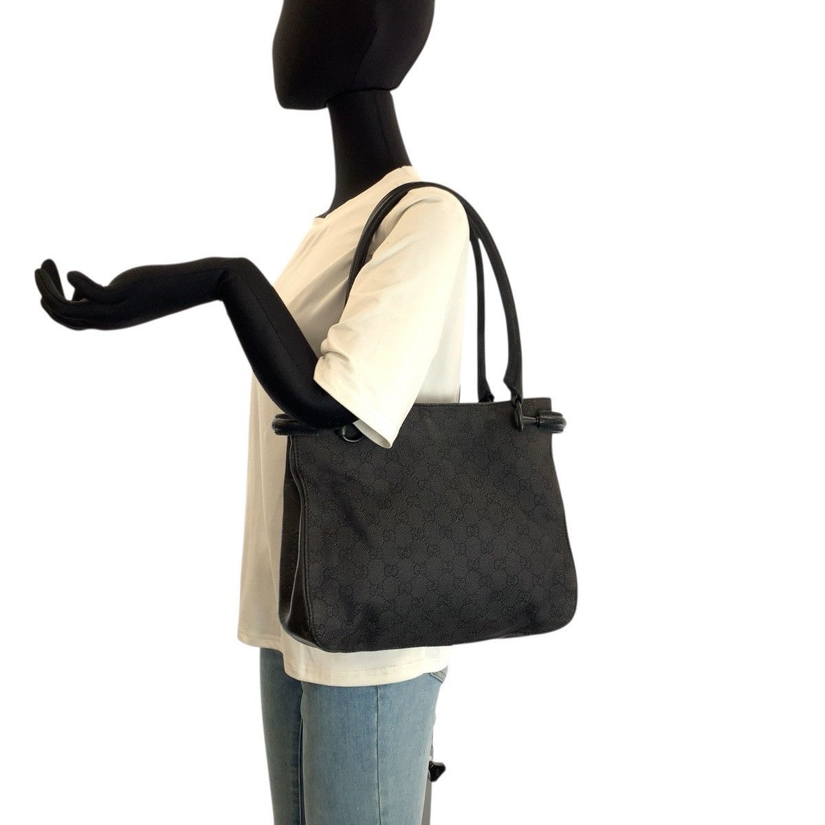 Gucci Gucci Gucci GG Canvas Leather Tote Bag Leather Tote Bag 101971 DUTY FREE for USA Size ONE SIZE - 6 Thumbnail
