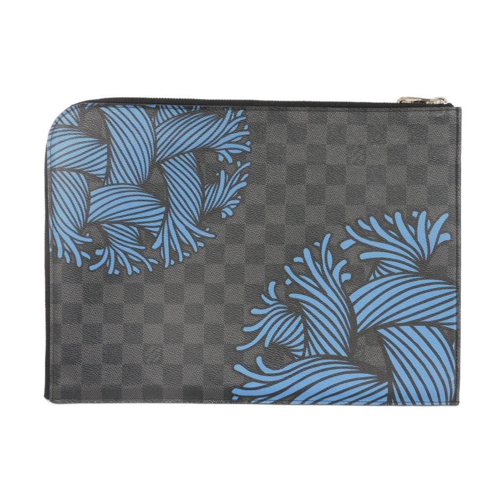 Louis Vuitton Louis Vuitton Louis Vuitton Pochette Jour GM Damier Graphite Clutch Bag Textile Clutch Bag N41685 DUTY FREE for USA Size ONE SIZE - 3 Thumbnail