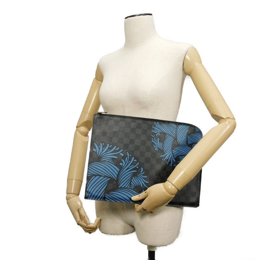 Louis Vuitton Louis Vuitton Louis Vuitton Pochette Jour GM Damier Graphite Clutch Bag Textile Clutch Bag N41685 DUTY FREE for USA Size ONE SIZE - 2 Thumbnail