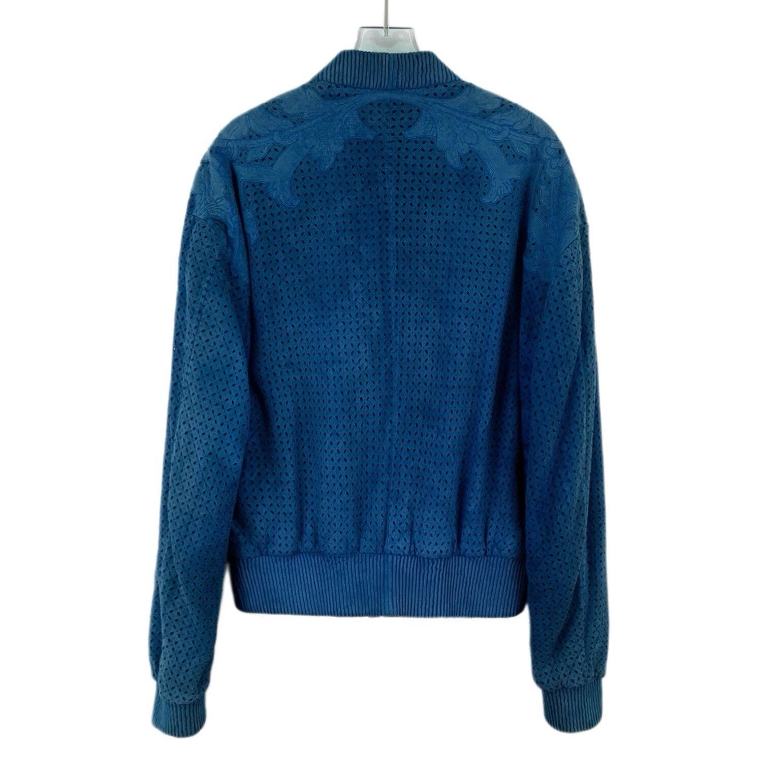 Versace Versace Perforated Suede Floral Jacket Size 48 Size US M / EU 48-50 / 2 - 2 Thumbnail