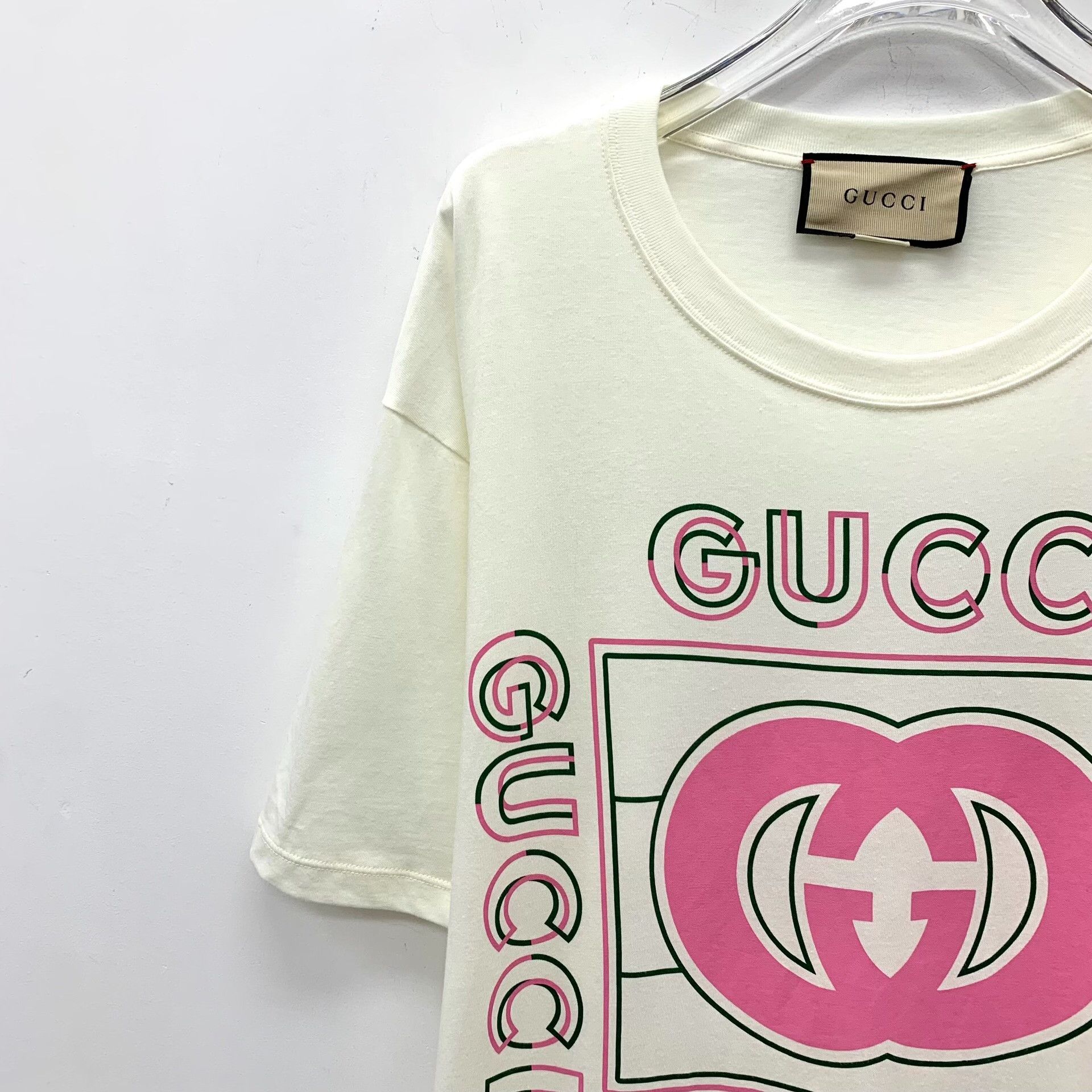 Gucci Gucci Logo Print Cotton T-Shirt Size M Size US M / EU 48-50 / 2 - 3 Thumbnail