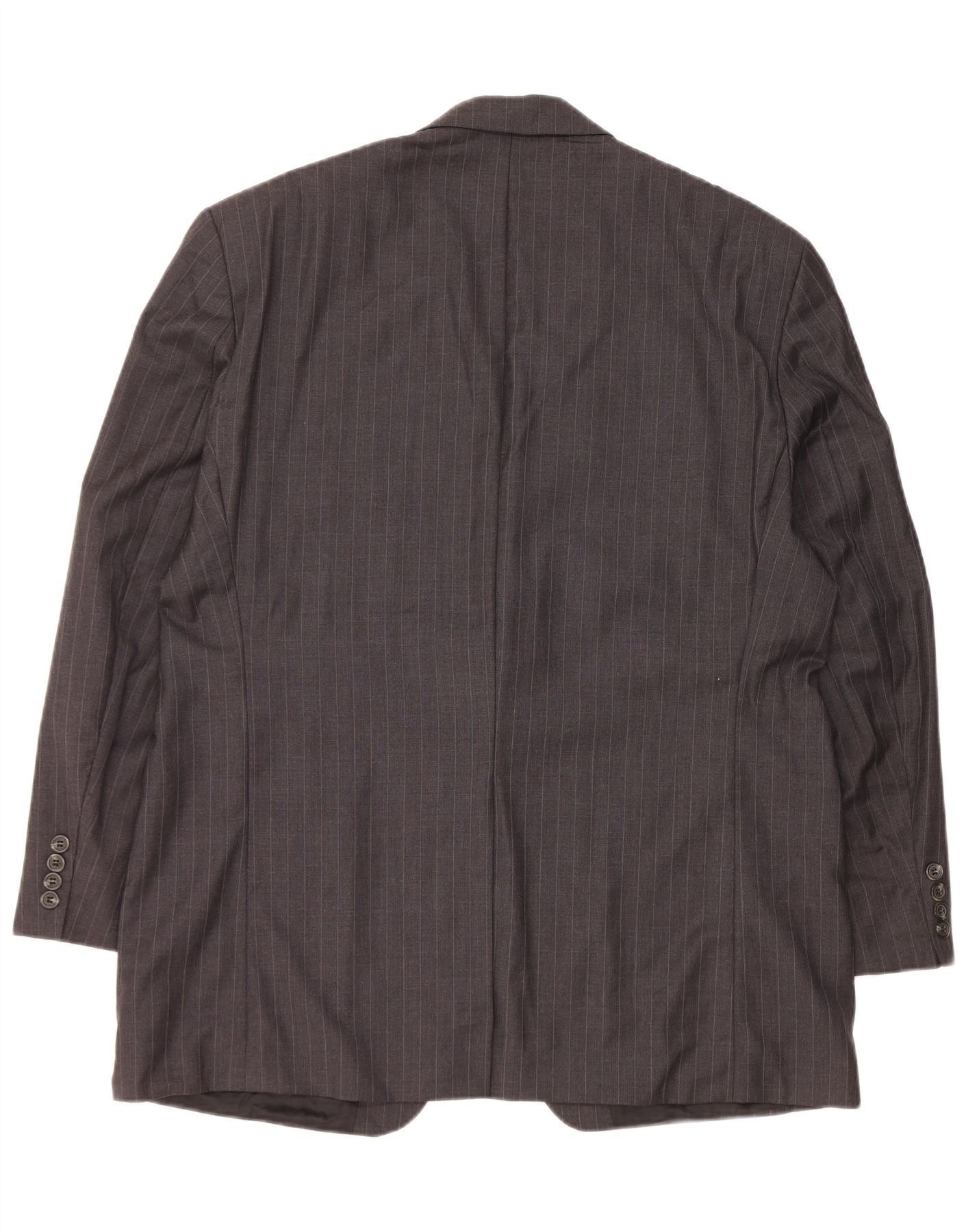 Ralph Lauren Mens 2 Button Blazer Jacket UK 44 XL Grey Pinstripe Wool Size US L / EU 52-54 / 3 - 2 Thumbnail