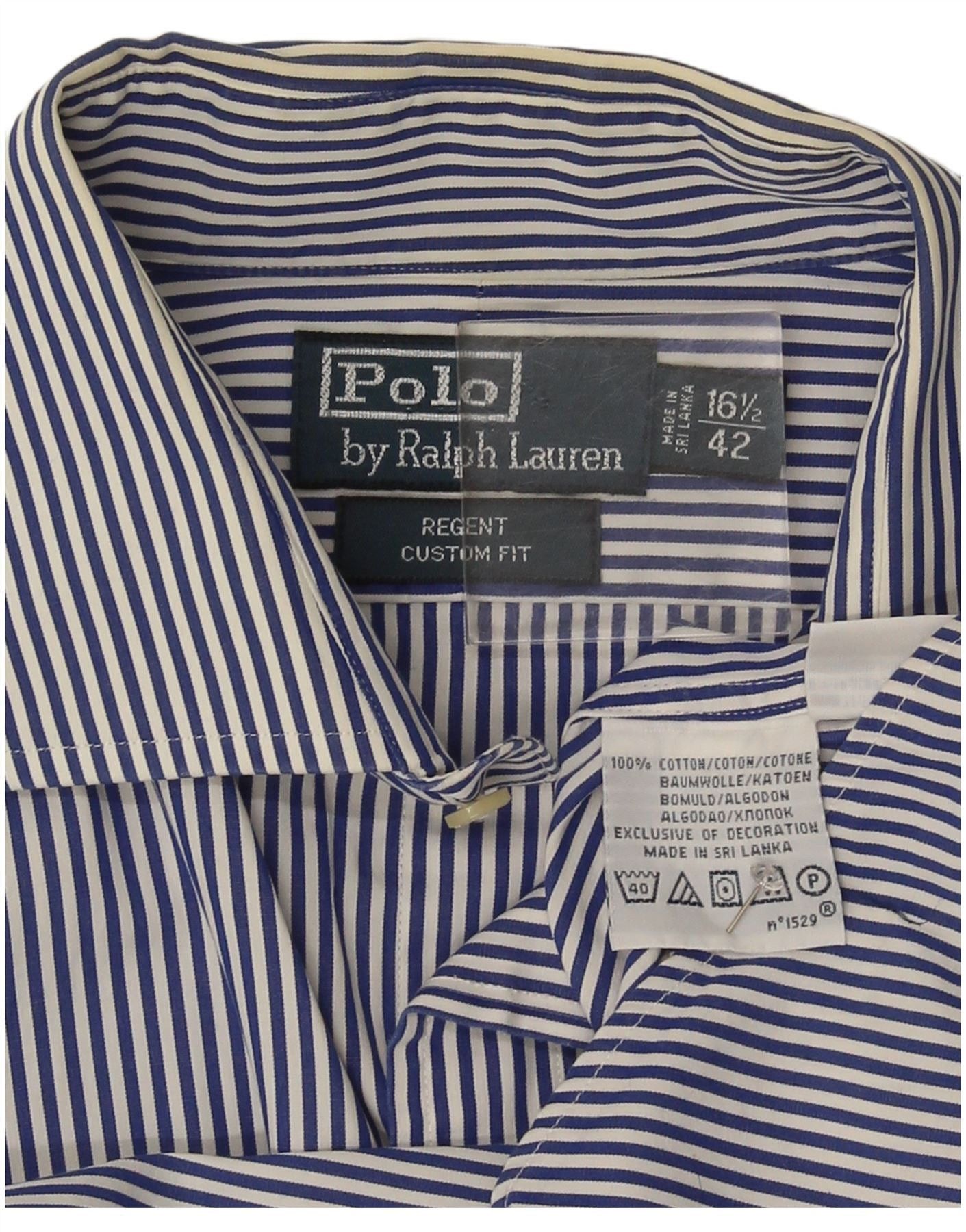 Polo Ralph Lauren Mens Regent Short Sleeve Shirt 42 16 1/2 Large Blue Size US L / EU 52-54 / 3 - 3 Thumbnail