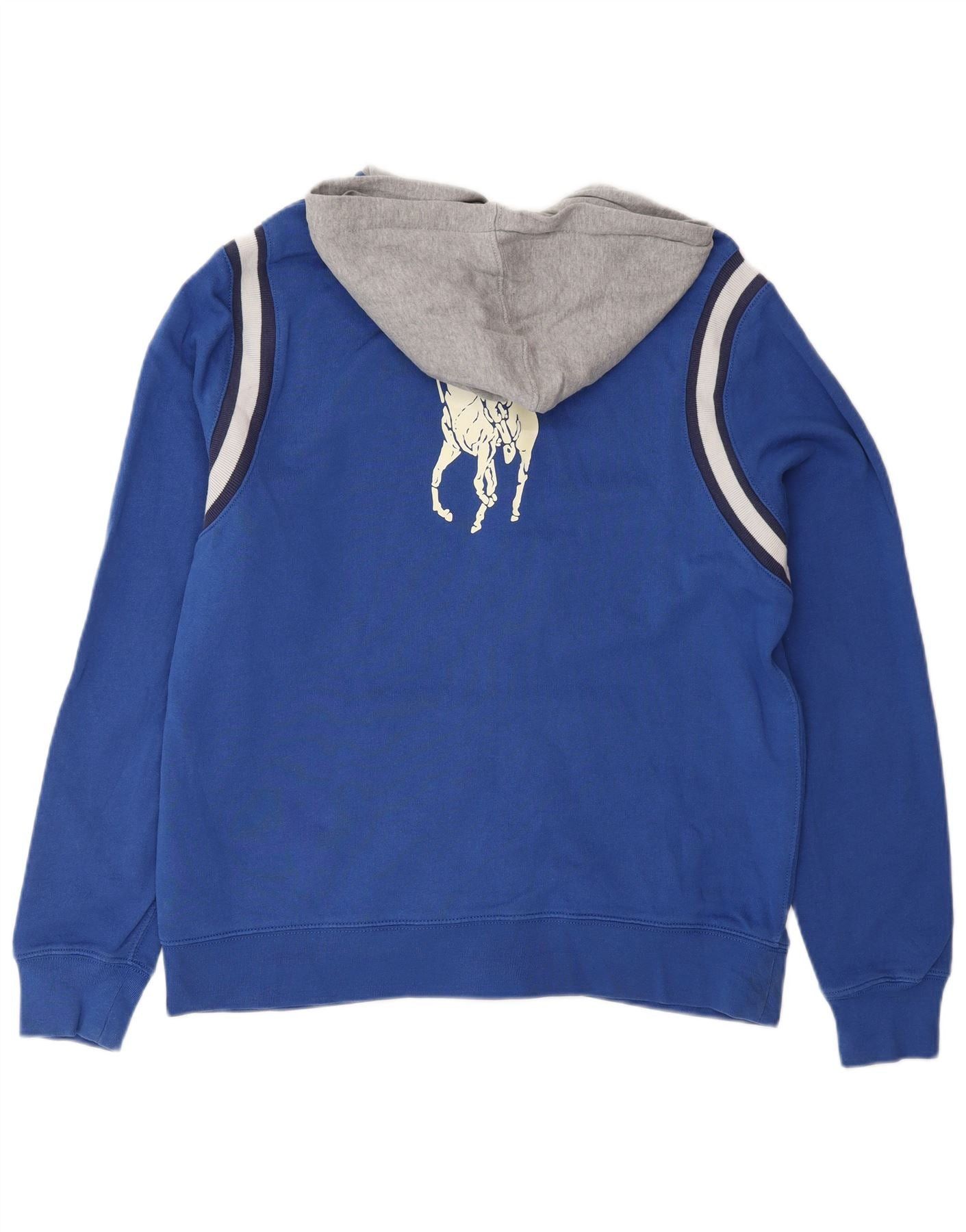 Polo Ralph Lauren Boys Zip Hoodie Sweater 15-16 Years XL Blue Colourblock Size L / US 10 / IT 46 - 2 Thumbnail