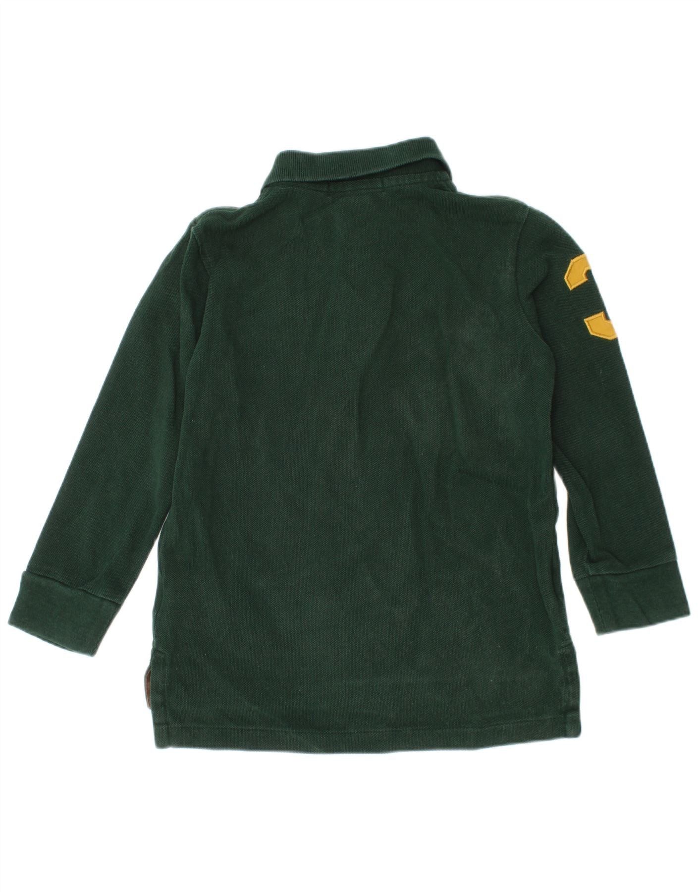 Polo Ralph Lauren Boys Graphic Long Sleeve Polo Shirt 2-3 Years Green Size XXS / US 00 / IT 34 - 2 Thumbnail