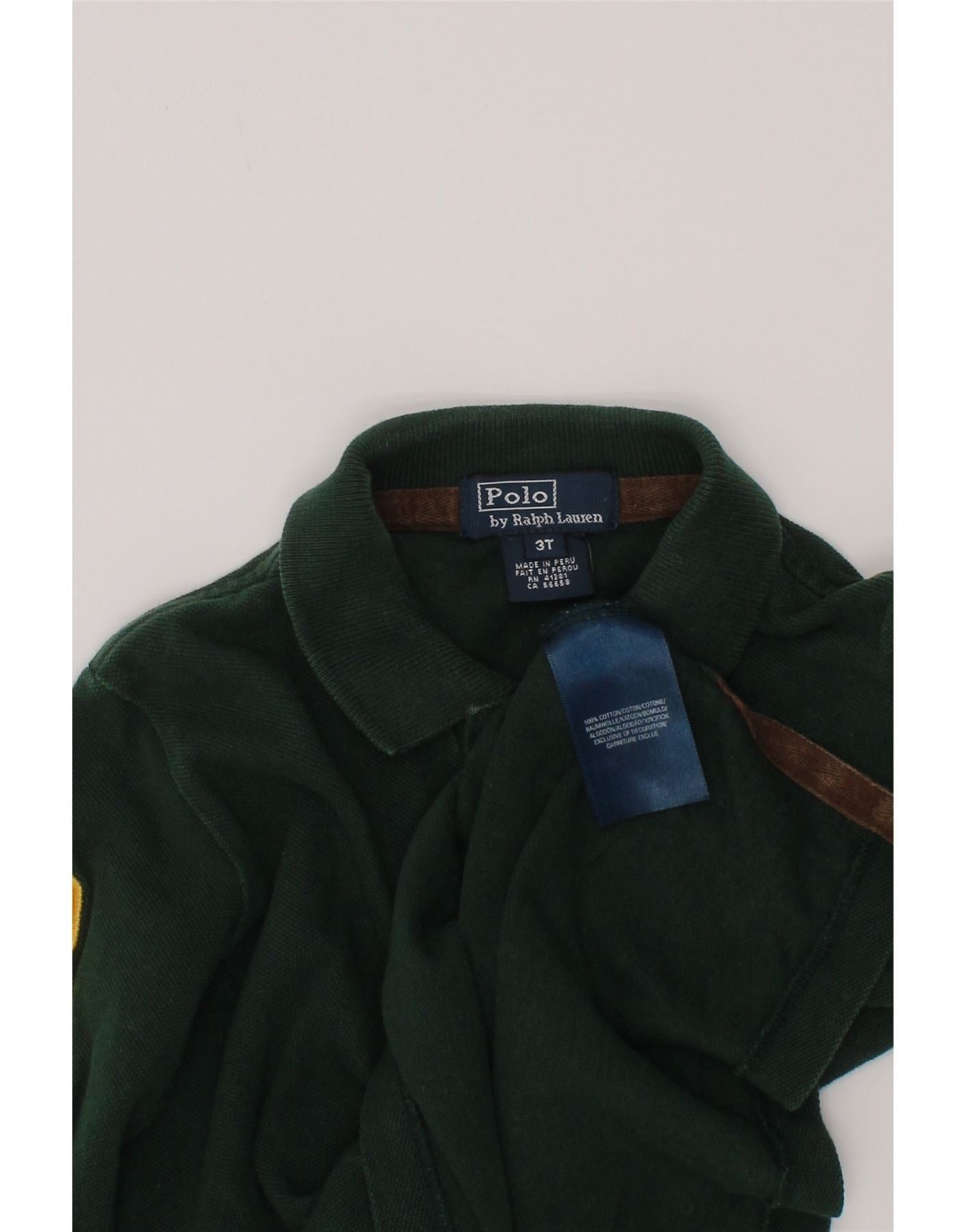 Polo Ralph Lauren Boys Graphic Long Sleeve Polo Shirt 2-3 Years Green Size XXS / US 00 / IT 34 - 3 Thumbnail