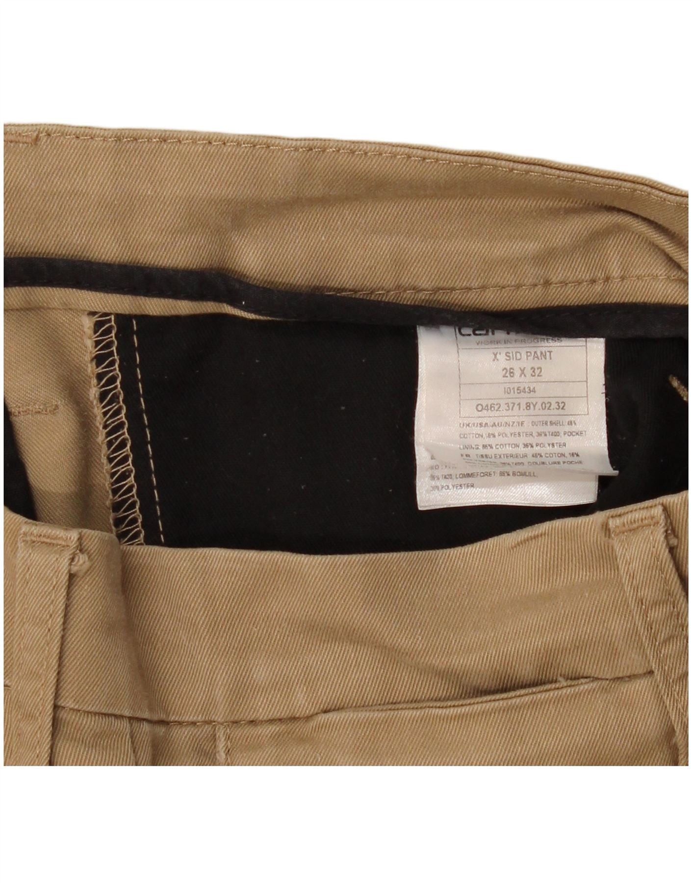 Carhartt Womens Slim Chino Trousers W26 L32 Beige Cotton Size 26" / US 2 / IT 38 - 3 Thumbnail
