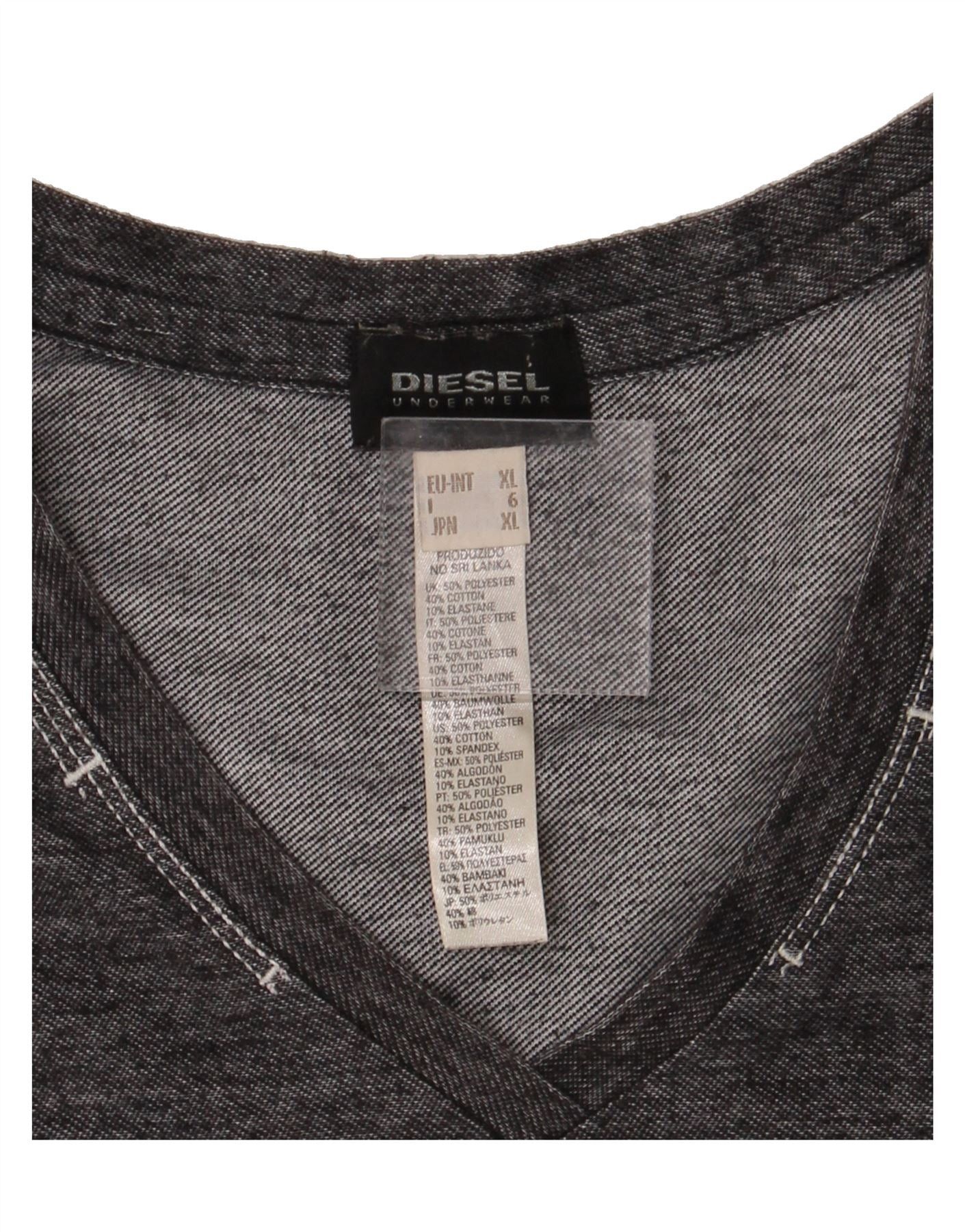 Diesel Mens Extra Slim T-Shirt Top XL Grey Flecked Polyester Size US XL / EU 56 / 4 - 3 Thumbnail