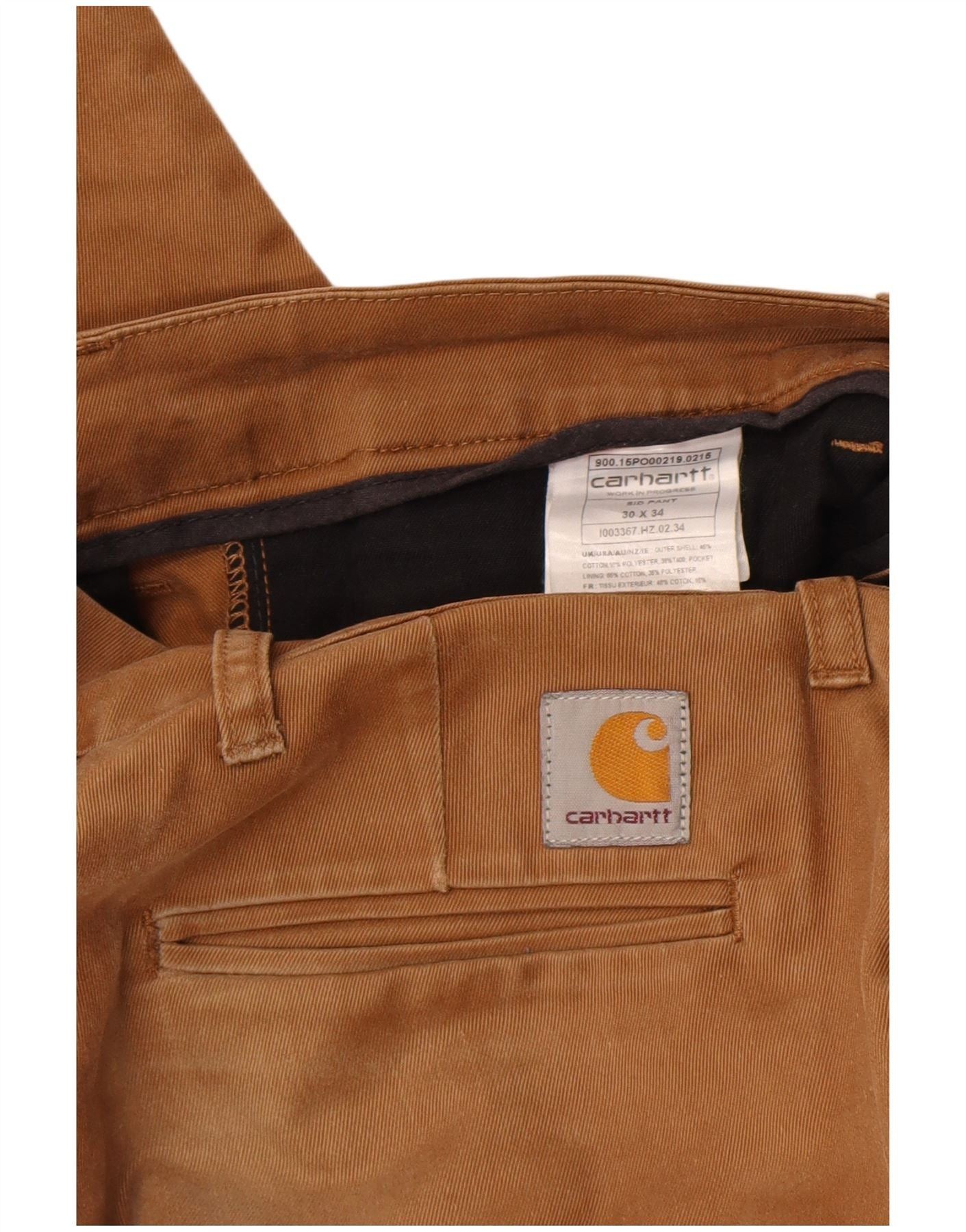 Carhartt Womens Slim Chino Trousers W30 L34 Brown Cotton Size 24" / US 00 / IT 34 - 4 Thumbnail