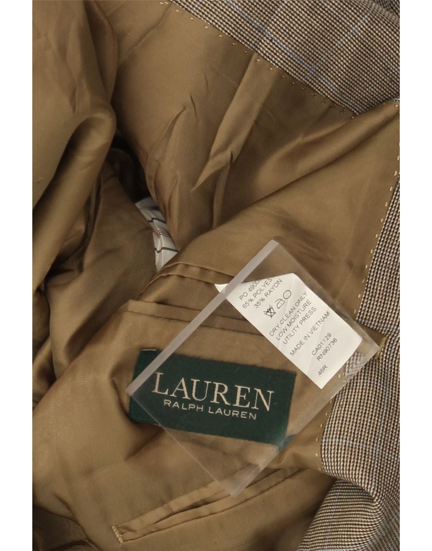 Ralph Lauren Mens 2 Button Blazer Jacket UK 46 2XL Grey Polyester Size US XXL / EU 58 / 5 - 3 Thumbnail