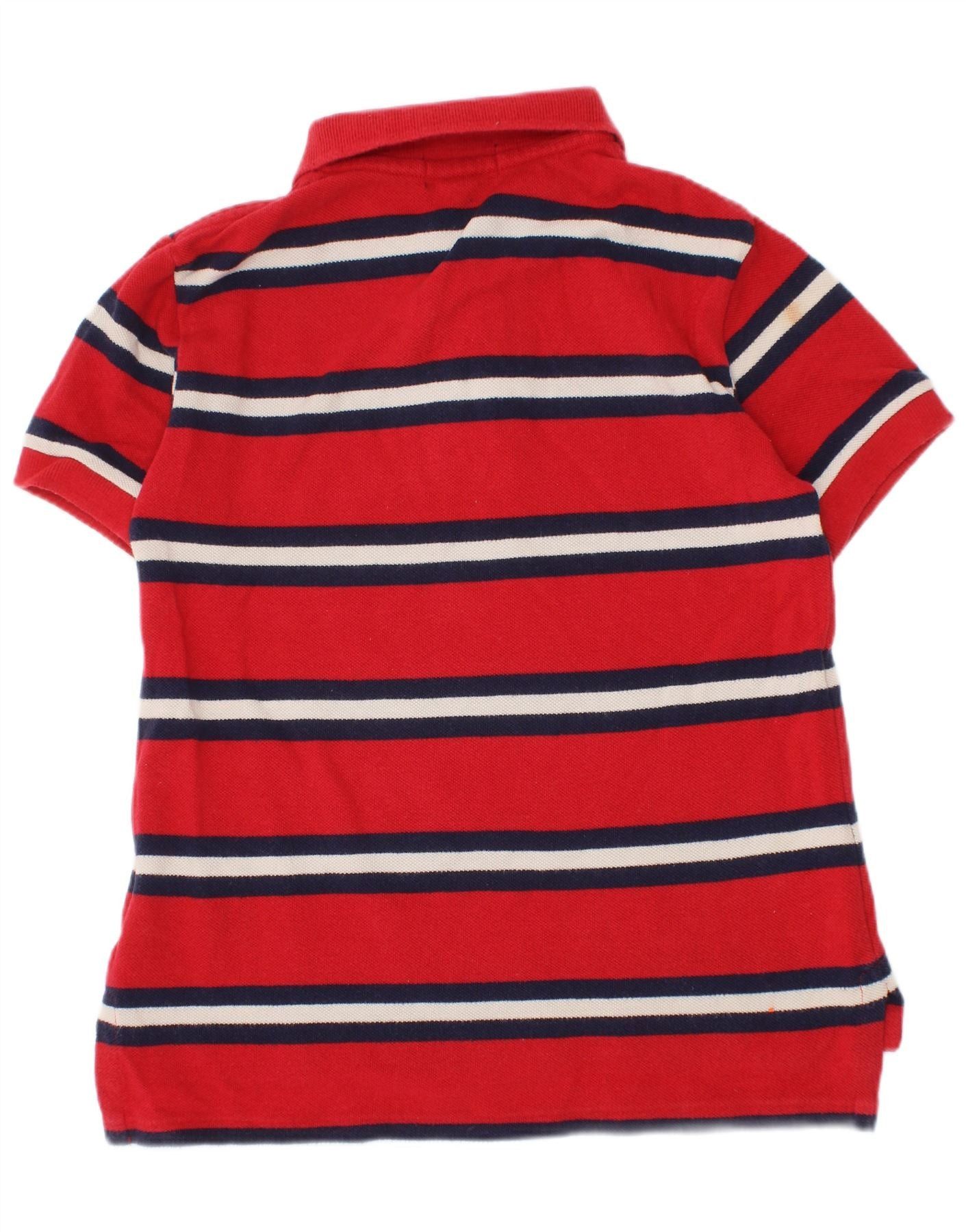 Polo Ralph Lauren Boys Polo Shirt 4-5 Years Red Striped Cotton Size XS / US 0-2 / IT 36-38 - 2 Thumbnail