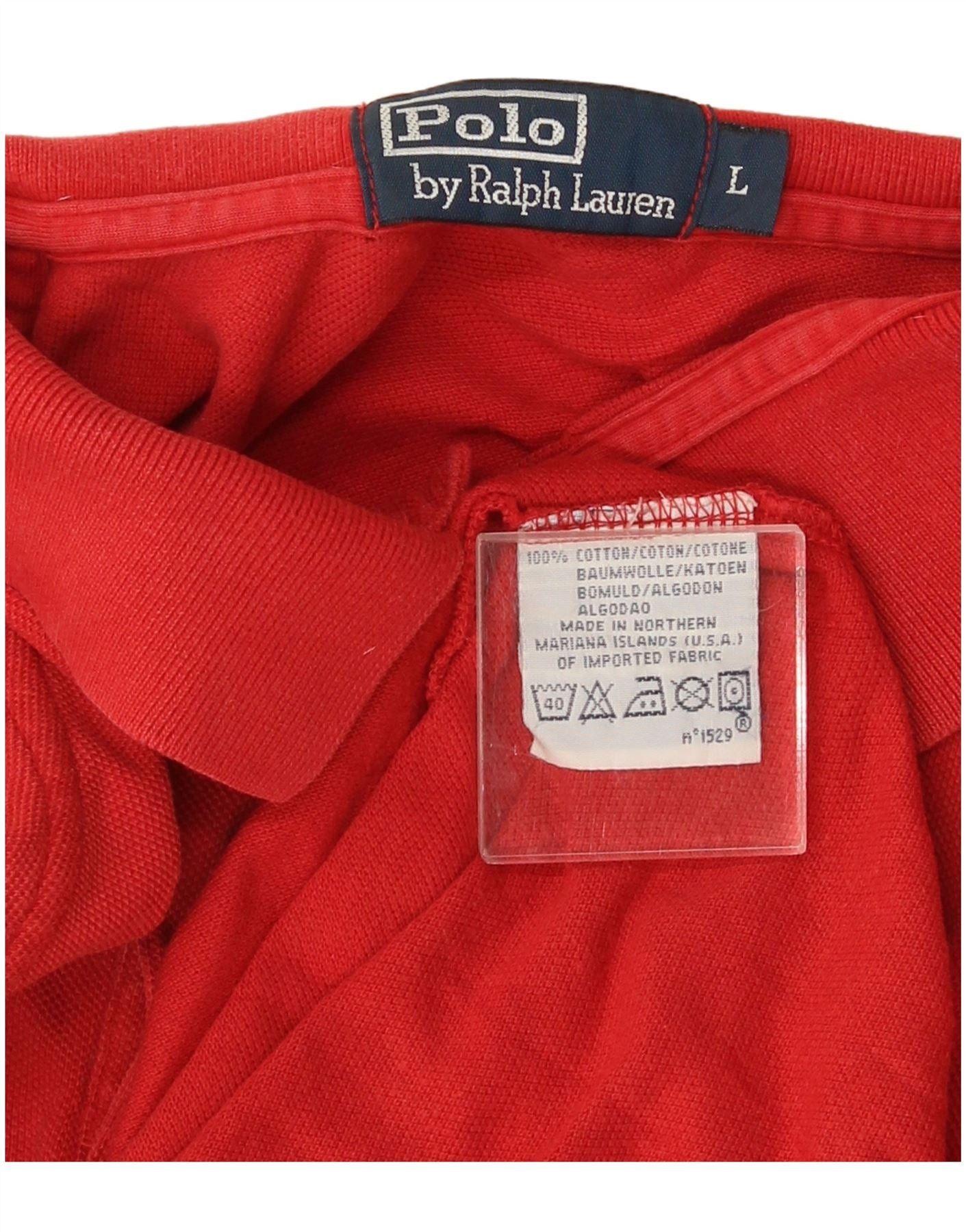 Ralph Lauren Mens Polo Shirt Large Red Cotton Size US M / EU 48-50 / 2 - 4 Thumbnail