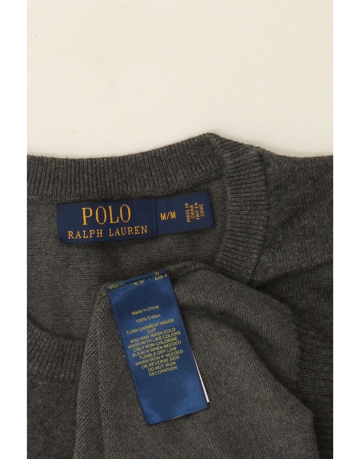 Polo Ralph Lauren Womens Crew Neck Jumper Sweater UK 14 Medium Grey Cotton Size M / US 6-8 / IT 42-44 - 3 Thumbnail