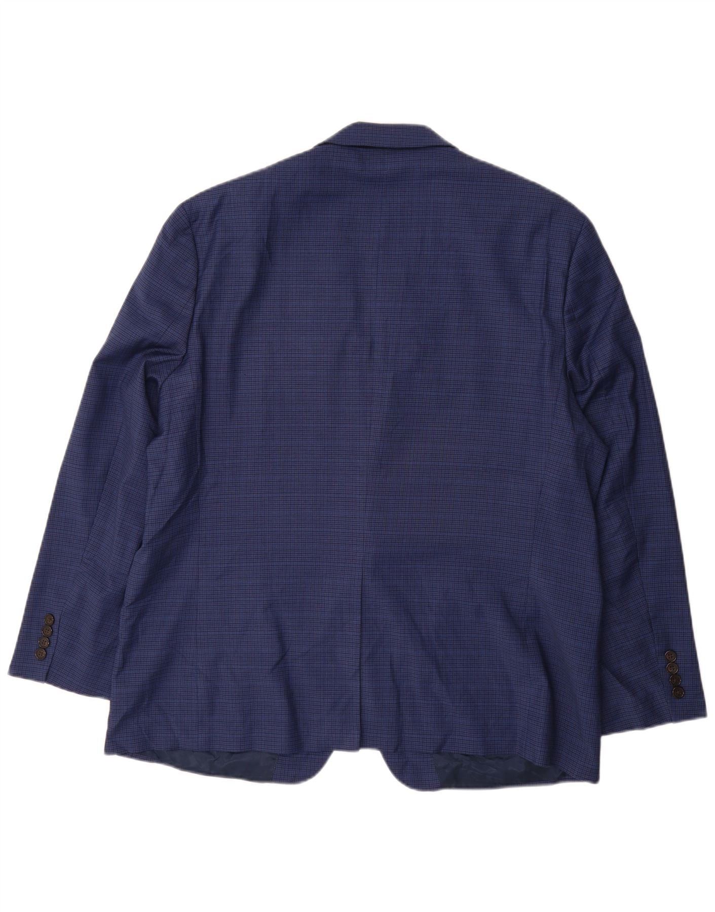 Ralph Lauren Mens 2 Button Blazer Jacket UK 42 XL Blue Houndstooth Size US XXL / EU 58 / 5 - 2 Thumbnail