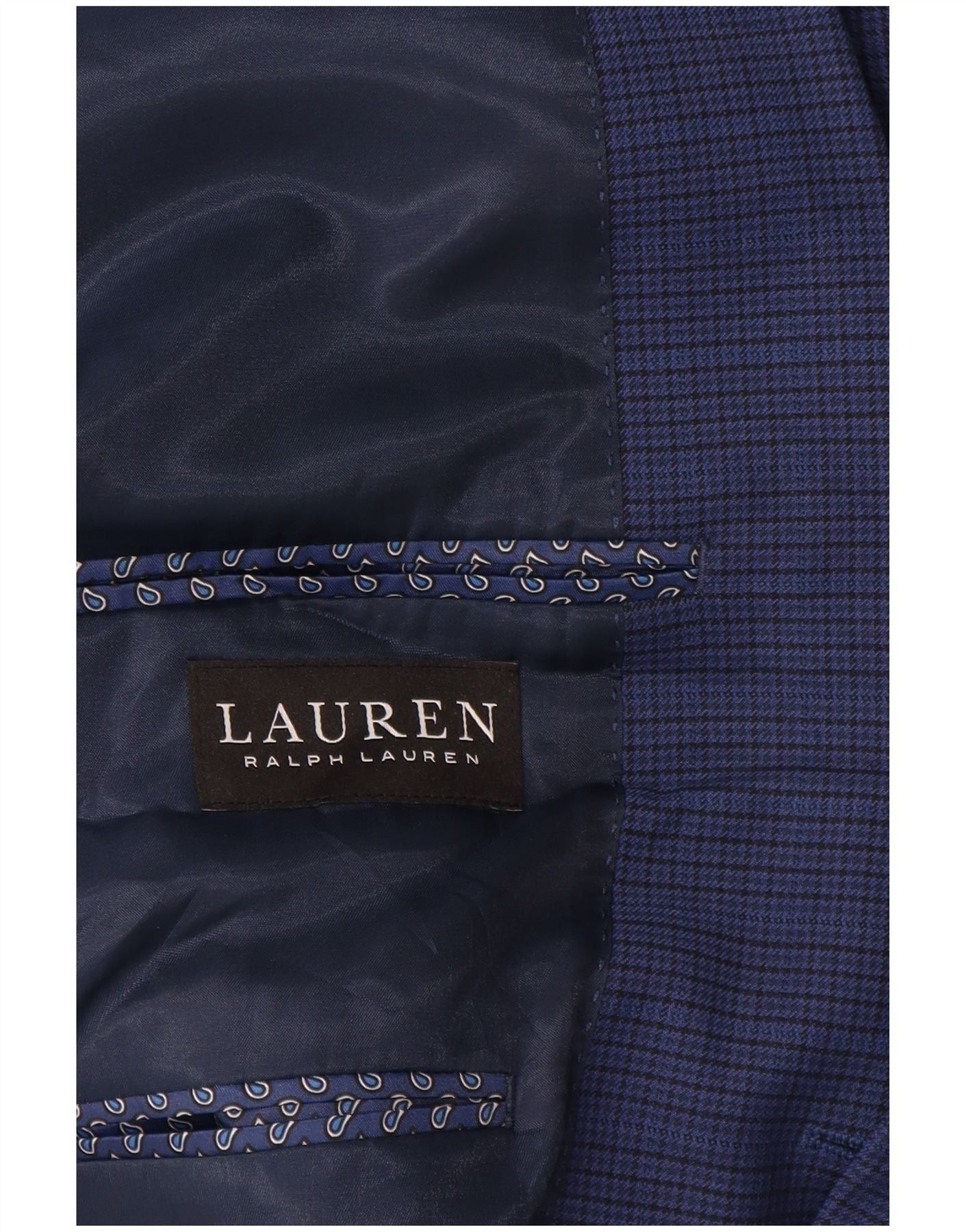 Ralph Lauren Mens 2 Button Blazer Jacket UK 42 XL Blue Houndstooth Size US XXL / EU 58 / 5 - 3 Thumbnail