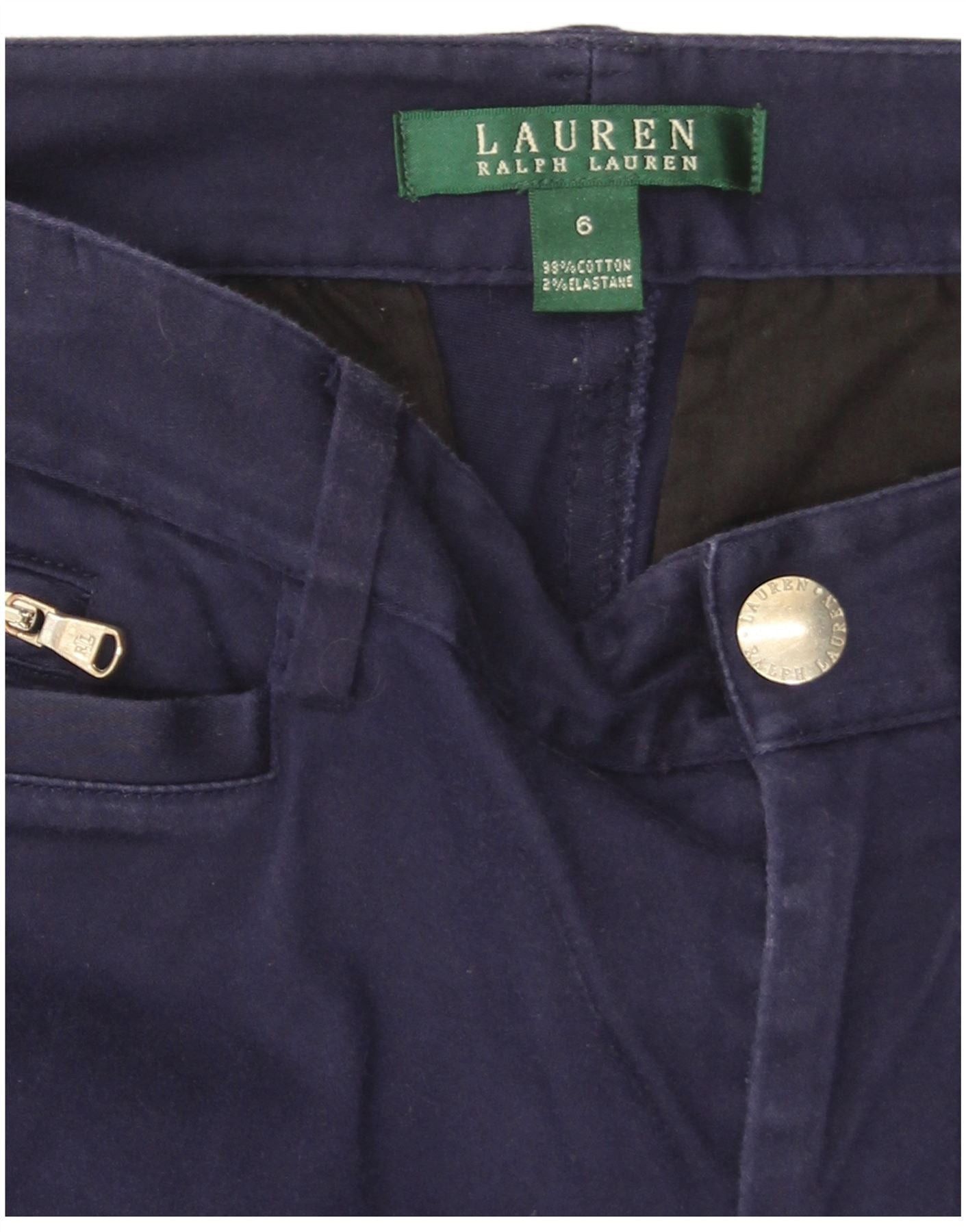 Ralph Lauren Womens Slim Casual Trousers US 6 Medium W28 L29 Navy Blue Size 26" / US 2 / IT 38 - 3 Thumbnail