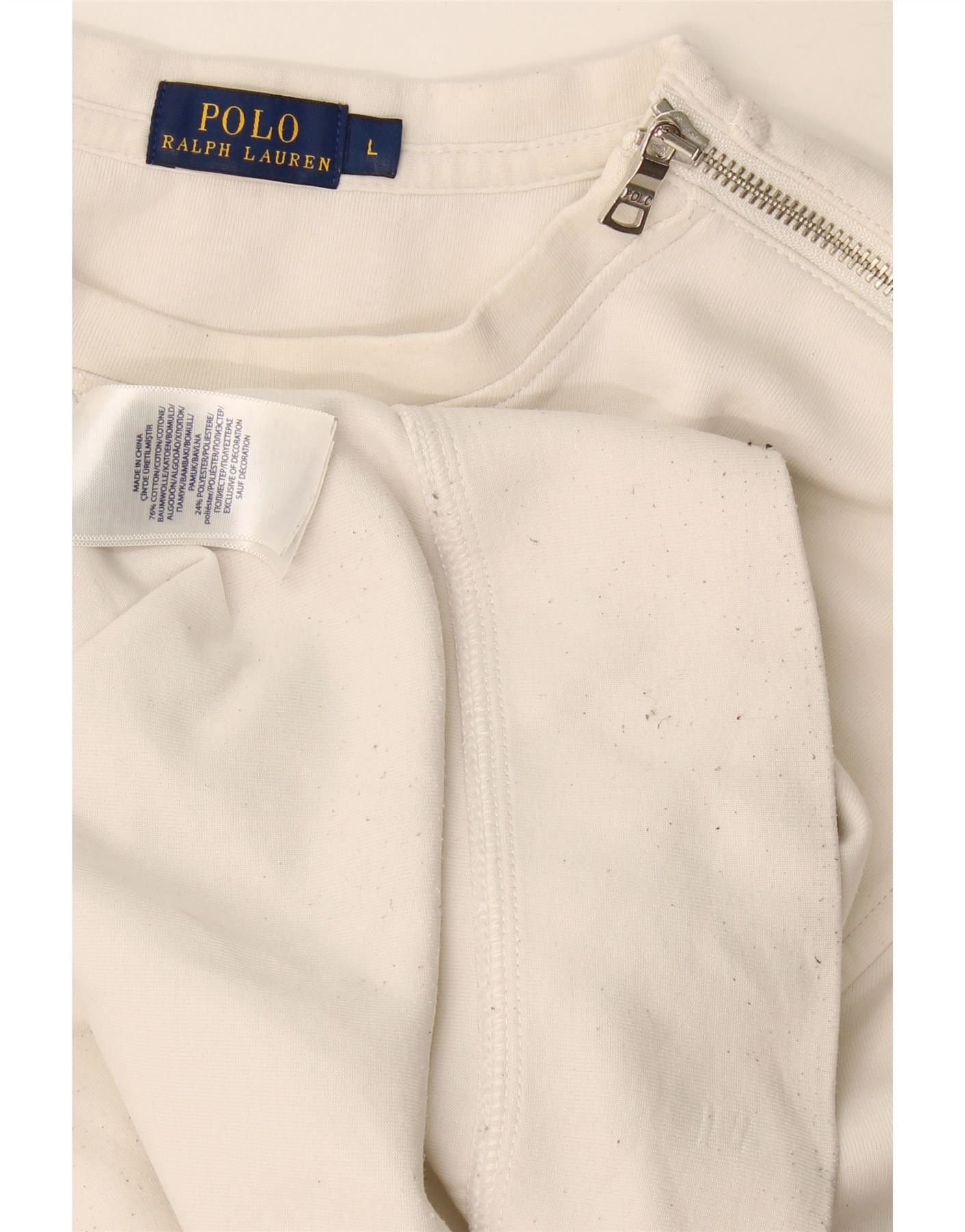 Polo Ralph Lauren Womens Sweatshirt Jumper UK 16 Large White Cotton Size L / US 10 / IT 46 - 3 Thumbnail