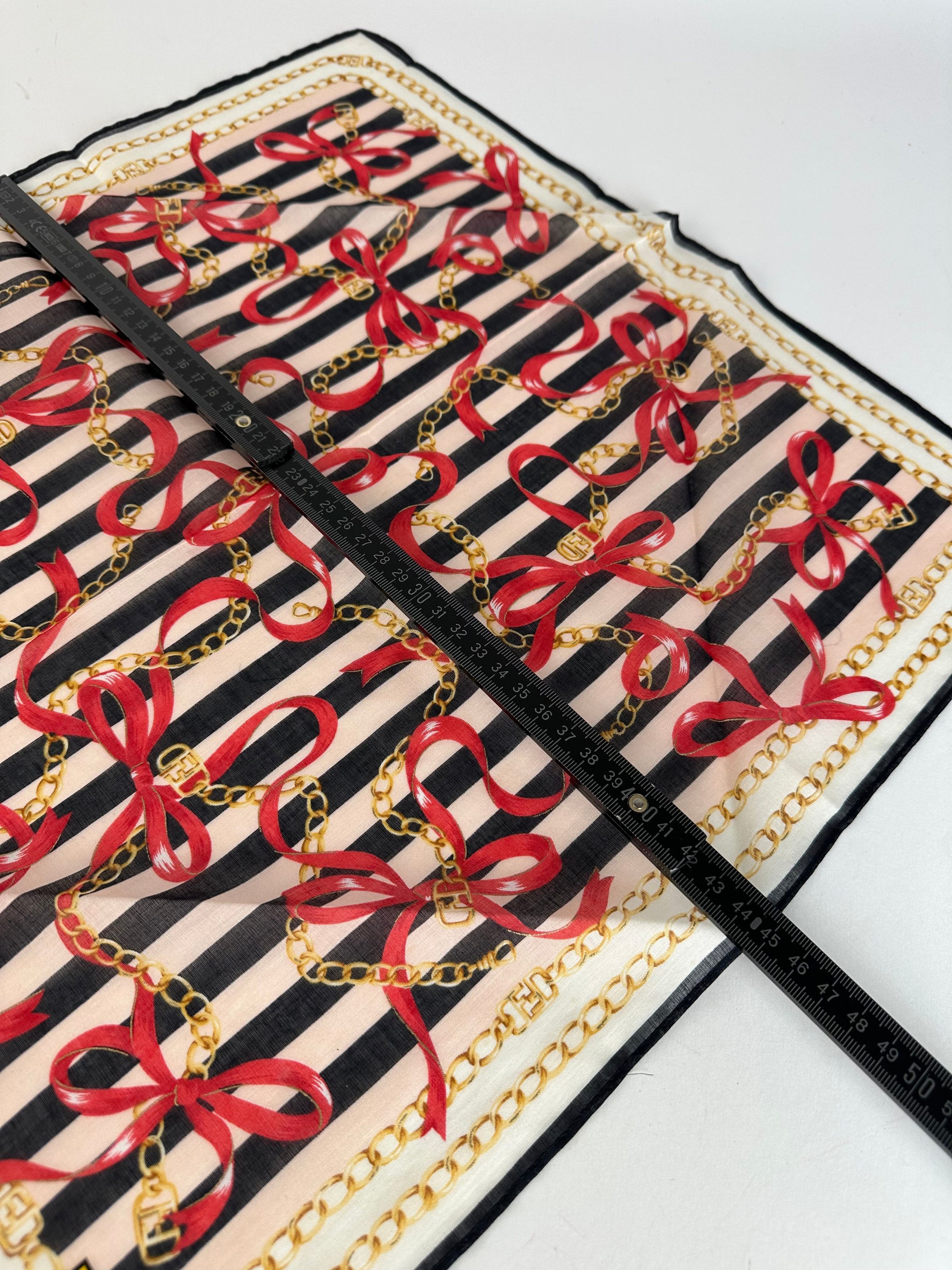 Fendi Vintage Striped Scarf Black Pink White Gold Size ONE SIZE - 5 Thumbnail