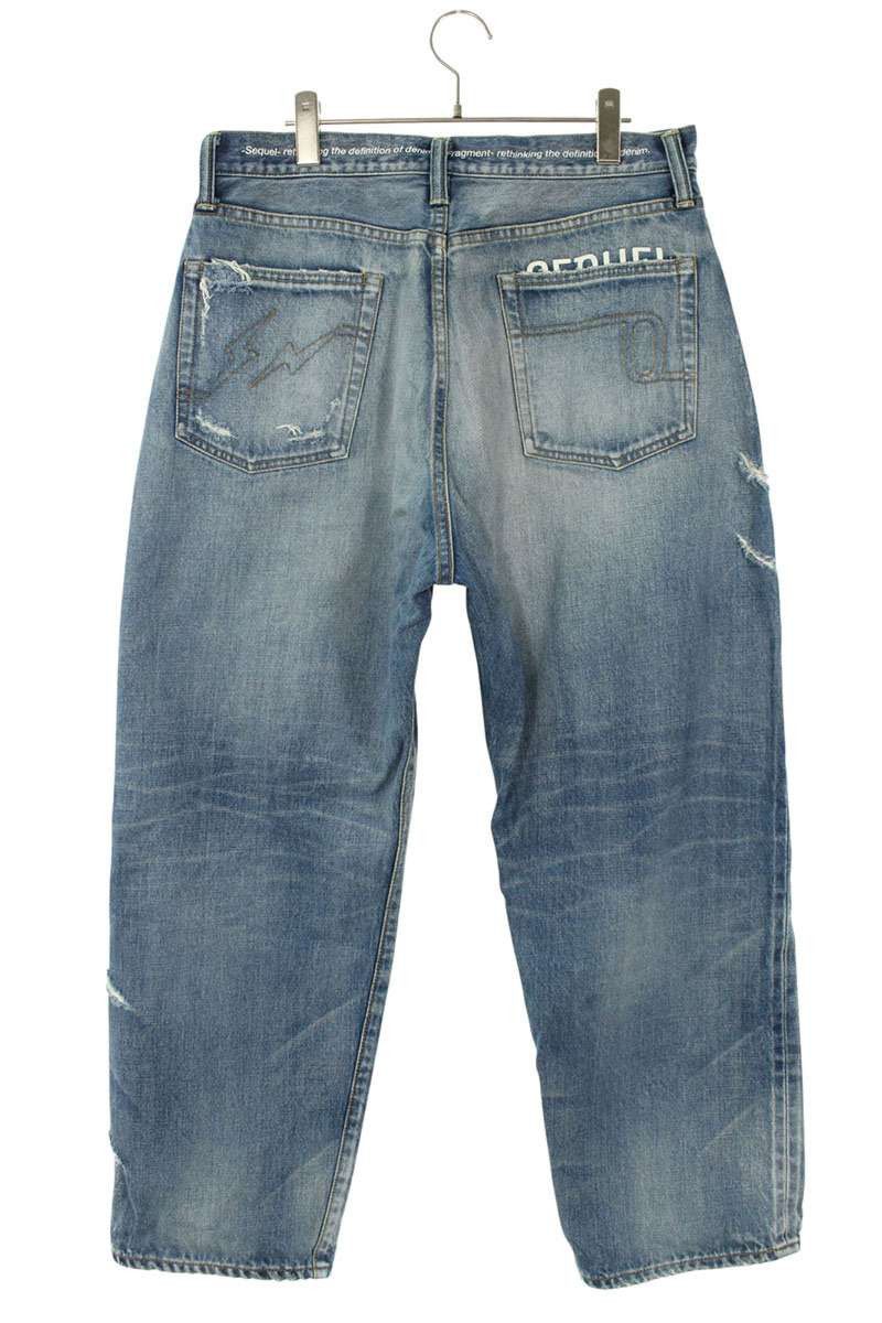 Fragment Design x SEQUEL Well-Washed Denim Pants Blue Size US 34