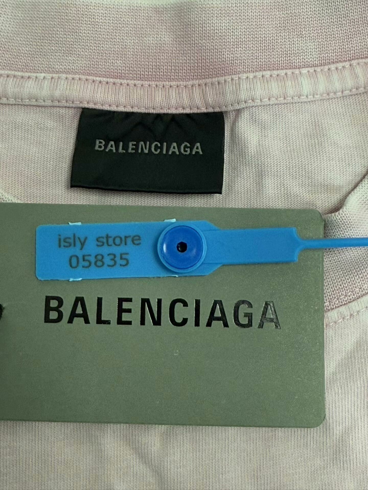 Balenciaga Balenciaga Pink Blurred Logo T-Shirt Size M Size US M / EU 48-50 / 2 - 5 Thumbnail