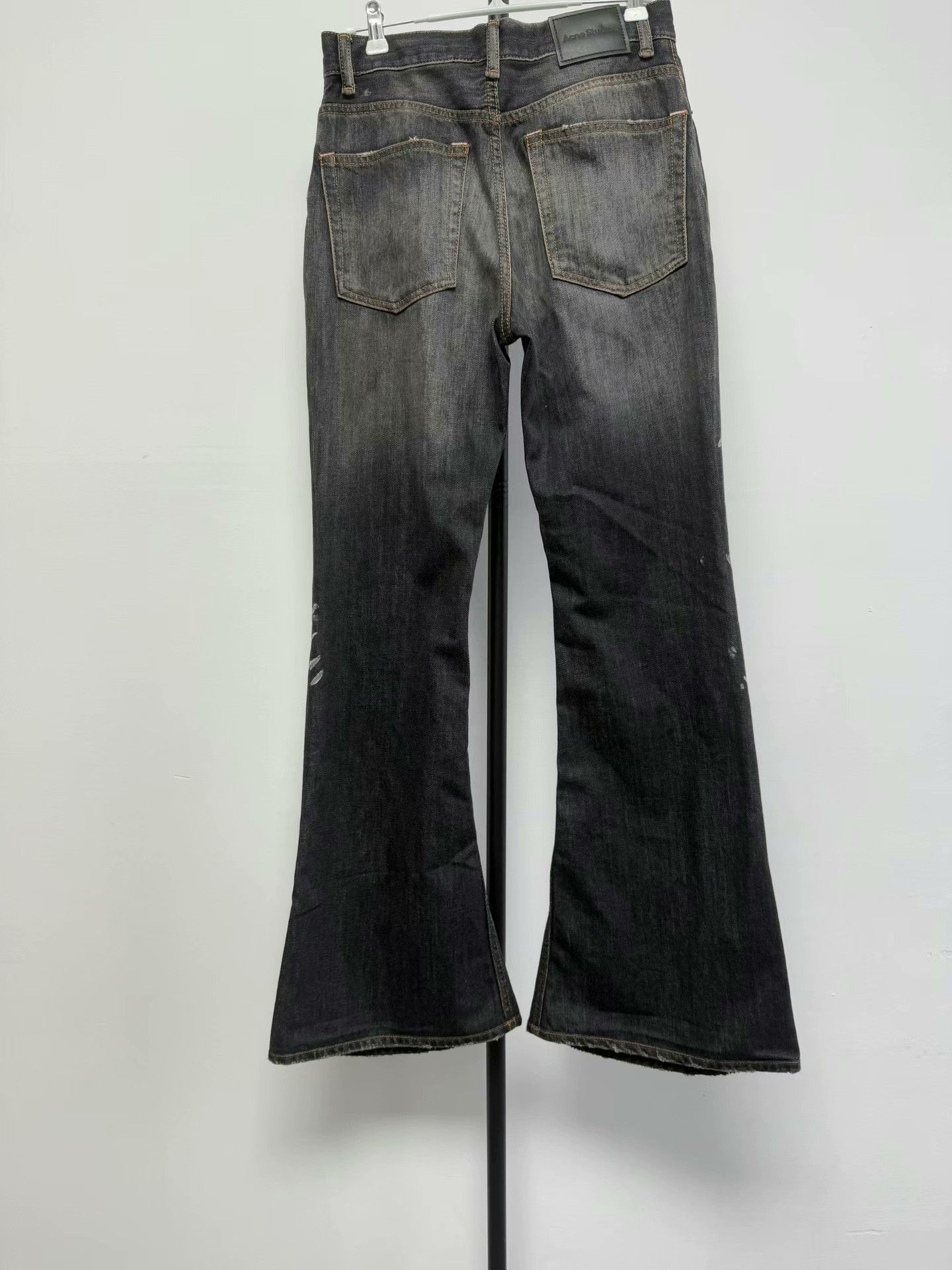 Acne Studios Acne Studios Washed Black Flared Jeans Size S Size 31" - 2 Thumbnail