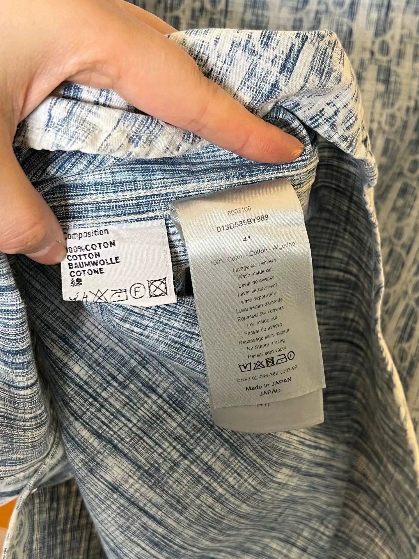 Dior Dior Oblique Jacquard All-over Print Shirt 41 Size US L / EU 52-54 / 3 - 4 Thumbnail