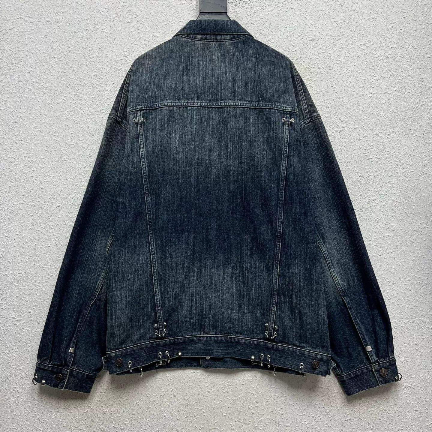 Balenciaga Balenciaga Pierced Ring Denim Jacket Size 2 Size US M / EU 48-50 / 2 - 2 Thumbnail