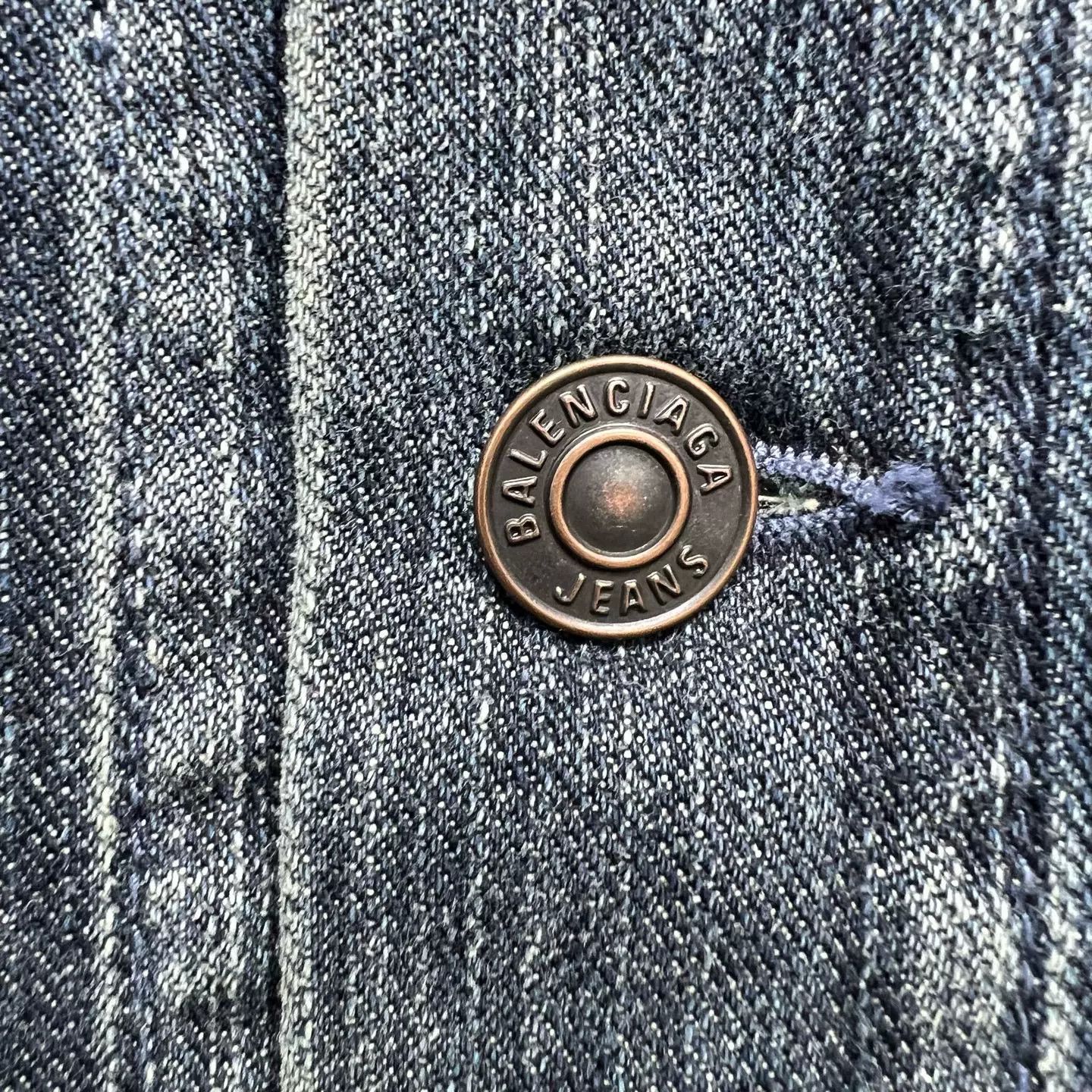 Balenciaga Balenciaga Pierced Ring Denim Jacket Size 2 Size US M / EU 48-50 / 2 - 5 Thumbnail