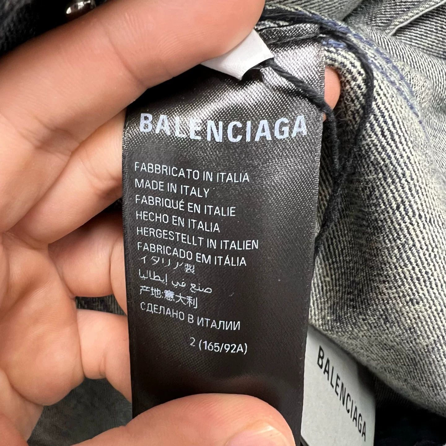 Balenciaga Balenciaga Pierced Ring Denim Jacket Size 2 Size US M / EU 48-50 / 2 - 8 Thumbnail