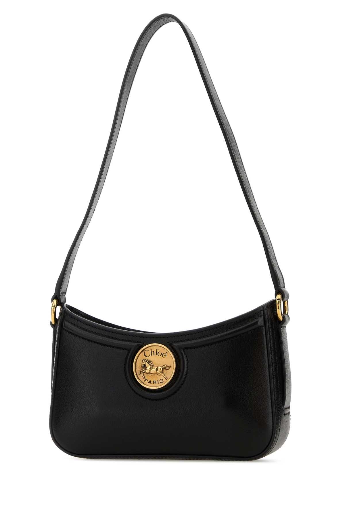 Chloe Black Leather Horse Medal Shoulder Bag Size ONE SIZE - 2 Thumbnail