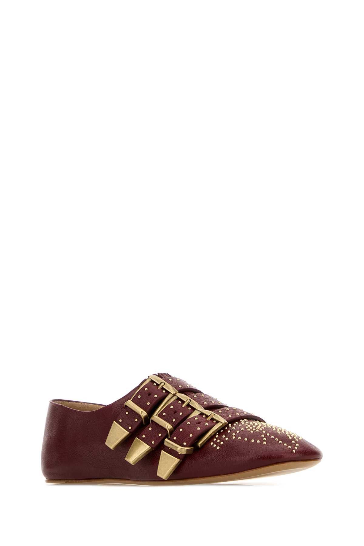 Chloe Burgundy Leather Susan Ballerinas Size US 8.5 / IT 38.5 - 2 Thumbnail