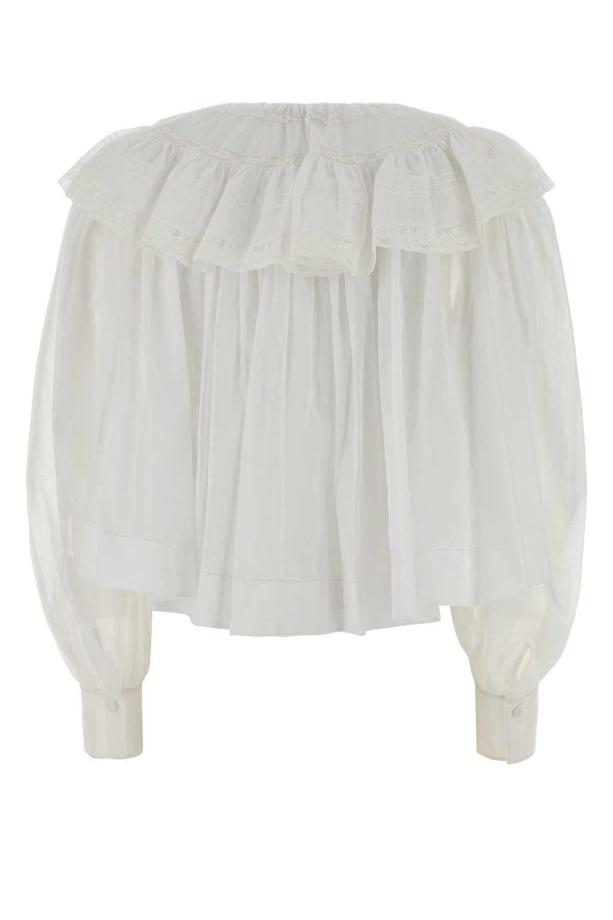 Chloe White Cotton Blouse Size M / US 6-8 / IT 42-44 - 2 Thumbnail