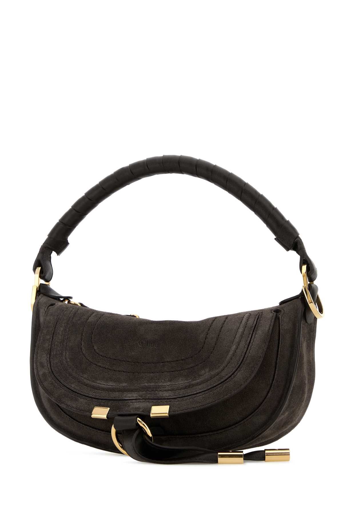Chloe Dark Brown Suede Mini Marcie Shoulder Bag Size ONE SIZE - 2 Thumbnail
