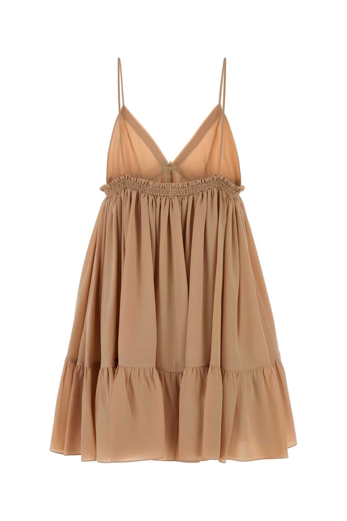 Chloe Peach Silk Mini Dress Size S / US 4 / IT 40 - 2 Thumbnail