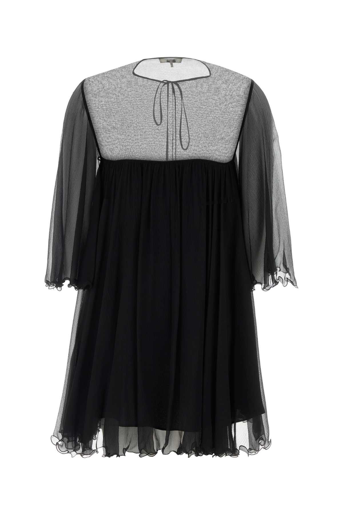 Chloe Black Georgette Mini Dress Size S / US 4 / IT 40 - 2 Thumbnail