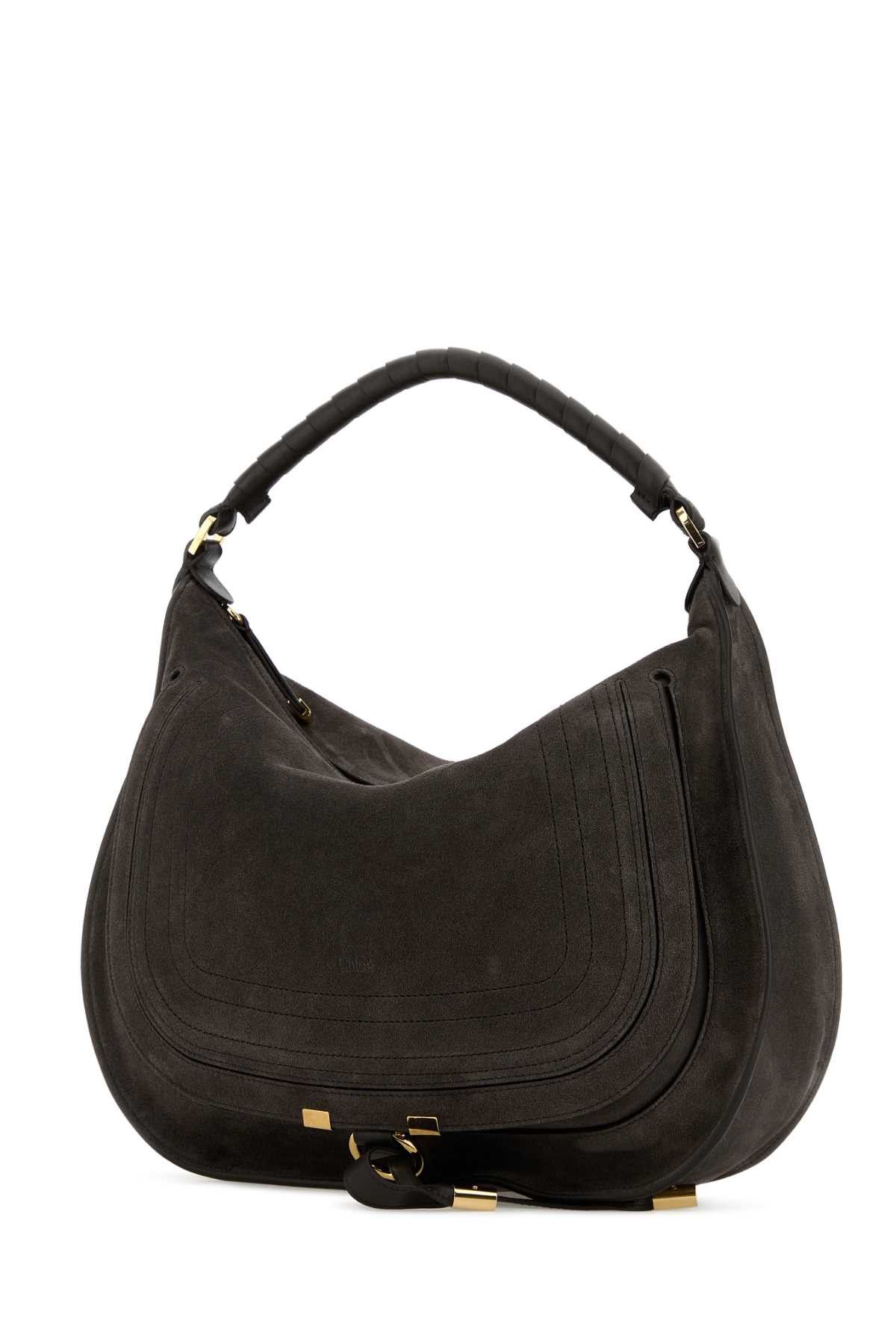 Chloe Charcoal Suede Marcie Shoulder Bag Size ONE SIZE - 2 Thumbnail