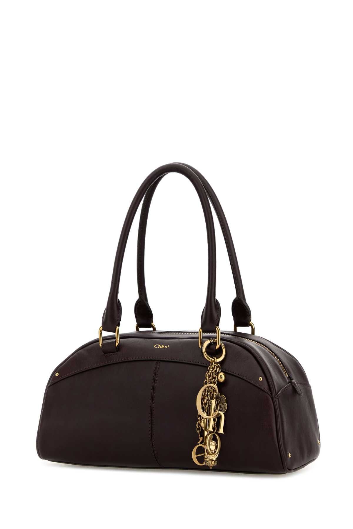 Chloe Plum Leather Bowling Handbag Size ONE SIZE - 2 Thumbnail