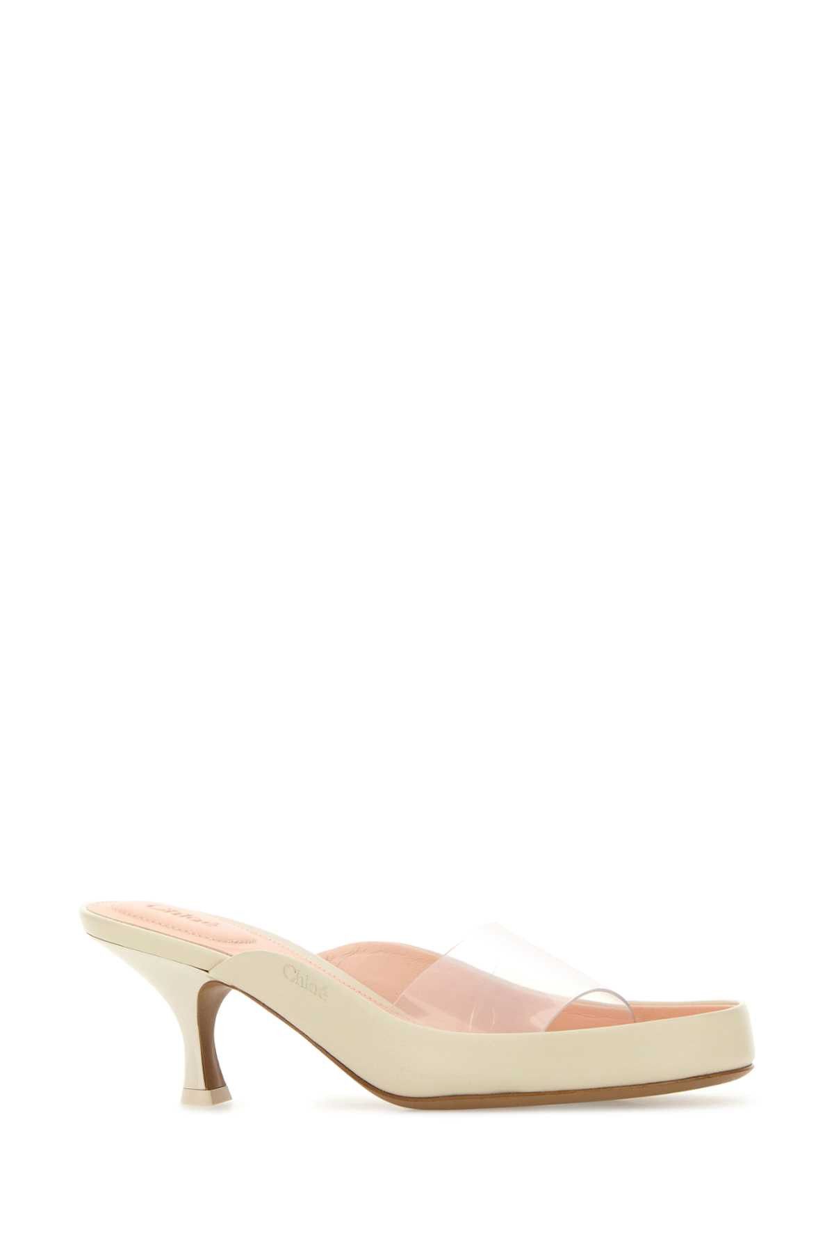 Chloe Two-Tone Pvc And Leather Junie Mules Size US 9 / IT 39 - 2 Thumbnail