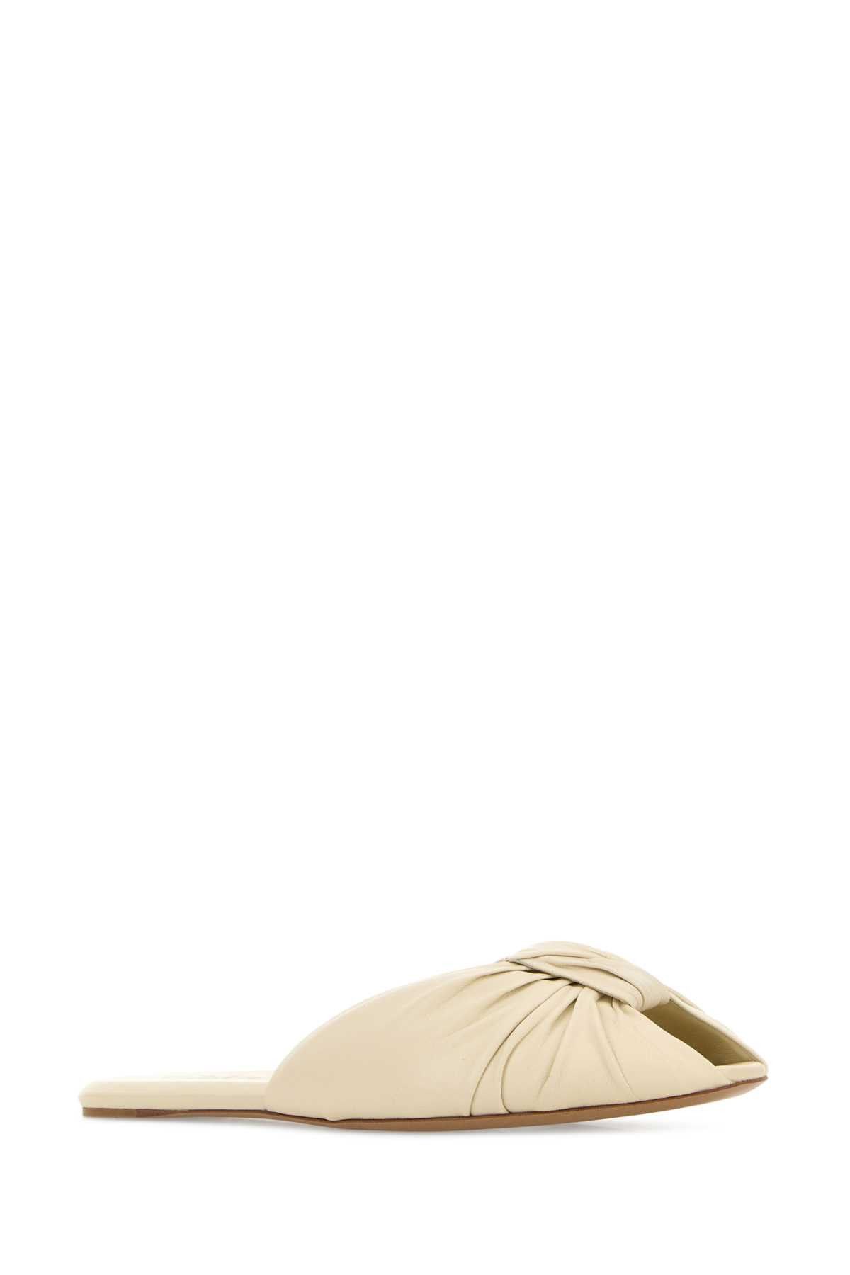 Chloe Ivory Leather Suzie Slippers Size US 7 / IT 37 - 2 Thumbnail