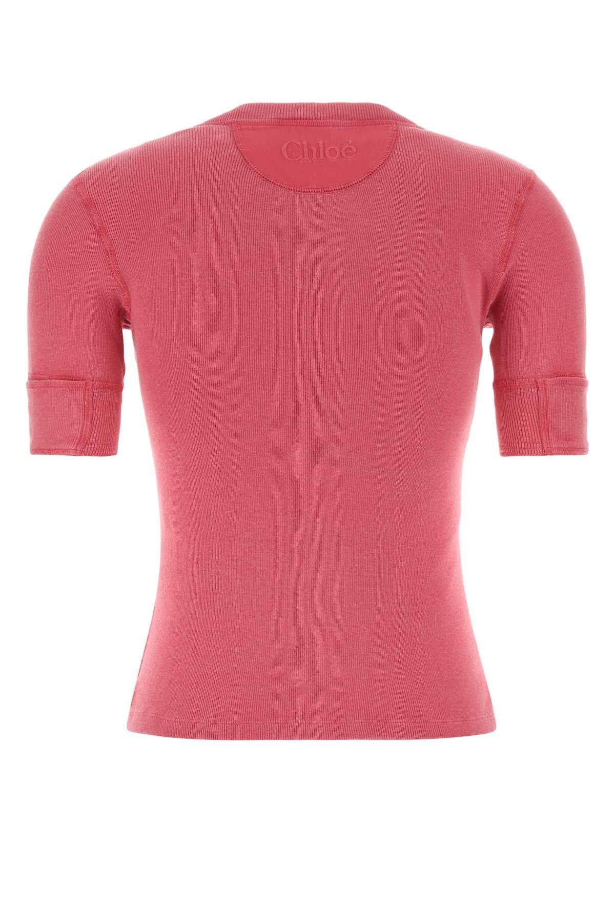 Chloe Pink Cotton Top Size XS / US 0-2 / IT 36-38 - 2 Thumbnail