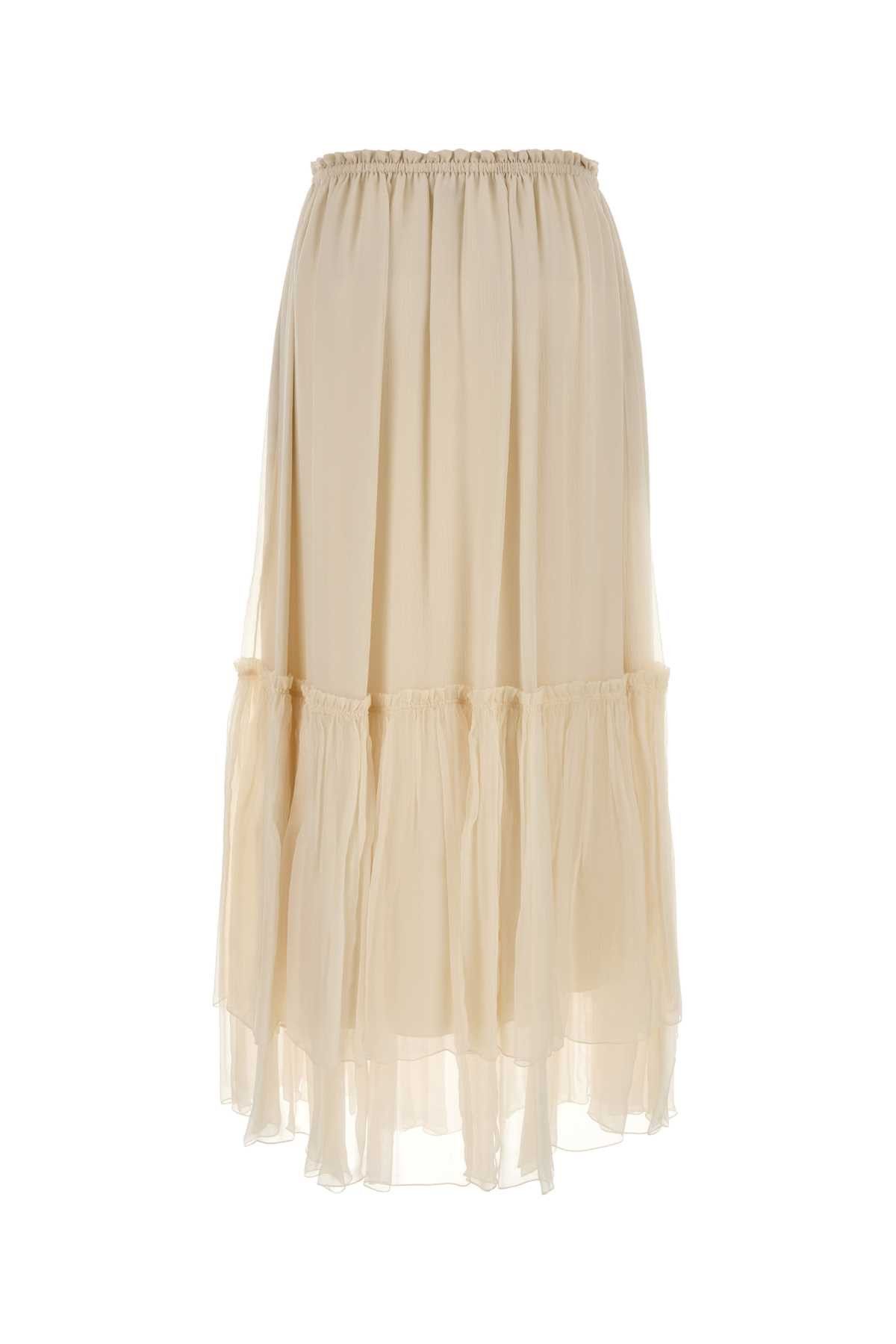 Chloe Cream Crepe Skirt Size 30" / US 8 / IT 44 - 2 Thumbnail