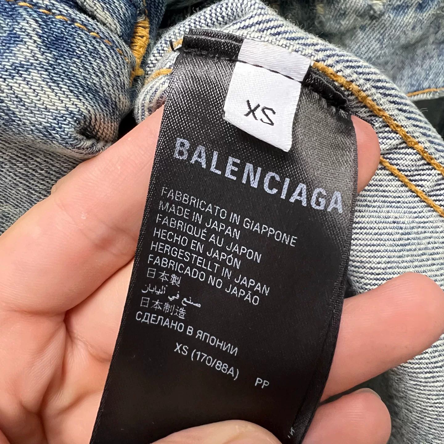 Balenciaga Balenciaga Logo Print Denim Jacket XS Size US XS / EU 42 / 0 - 5 Thumbnail