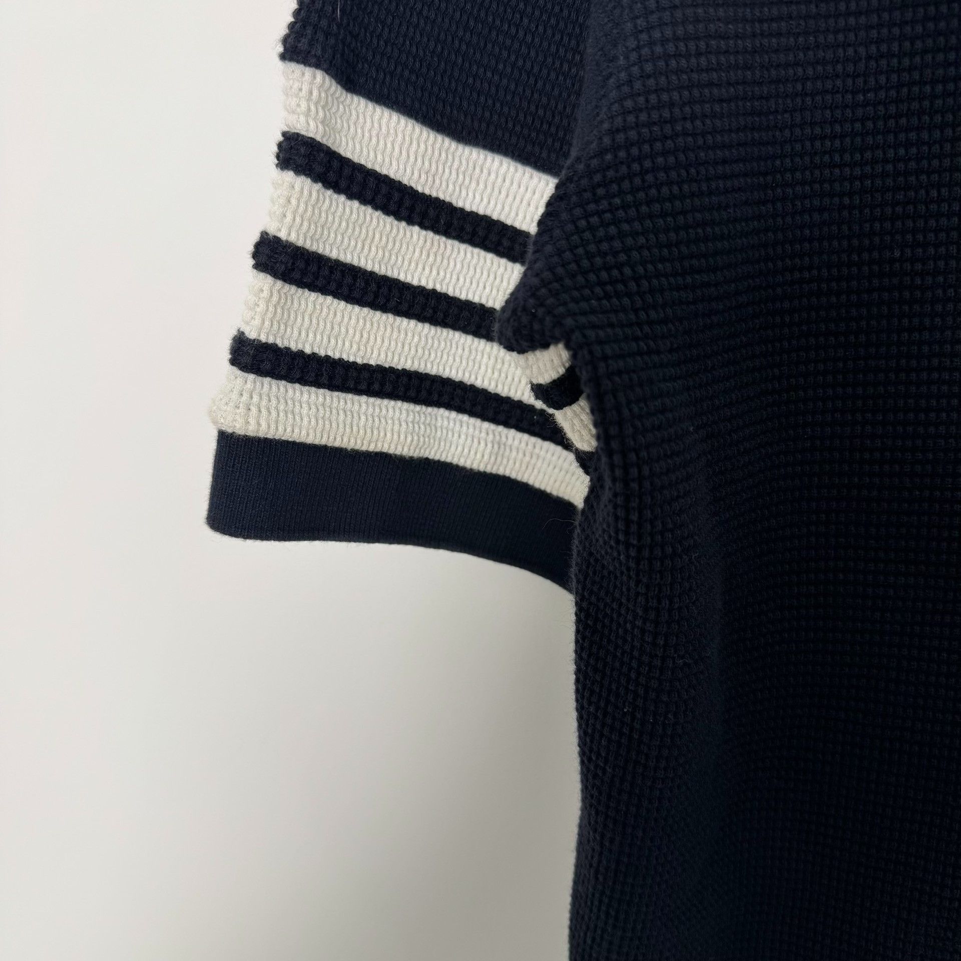 Thom Browne Thom Browne 4-Bar Stripe Waffle Polo Size 3 Size US L / EU 52-54 / 3 - 7 Thumbnail