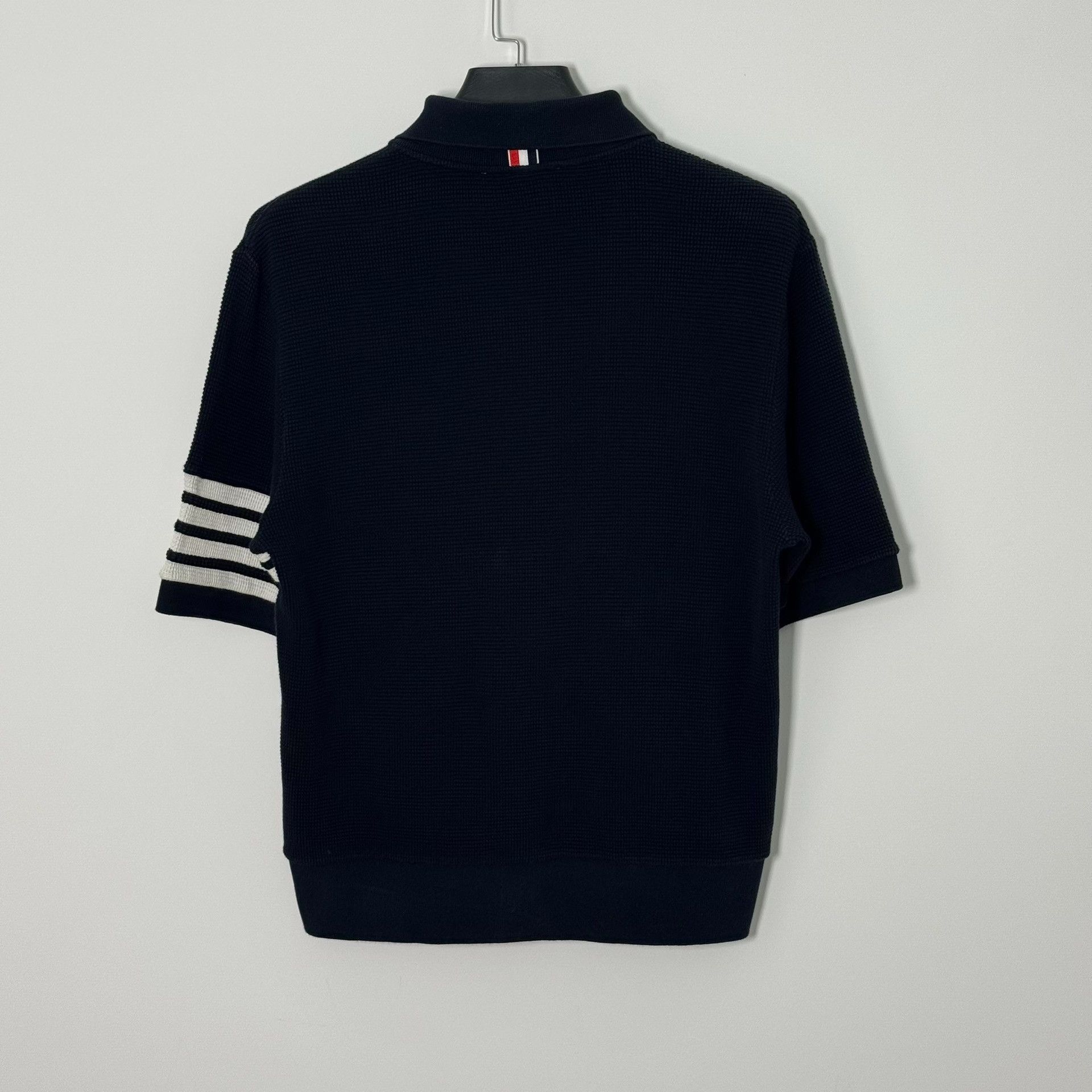 Thom Browne Thom Browne 4-Bar Stripe Waffle Polo Size 3 Size US L / EU 52-54 / 3 - 2 Thumbnail